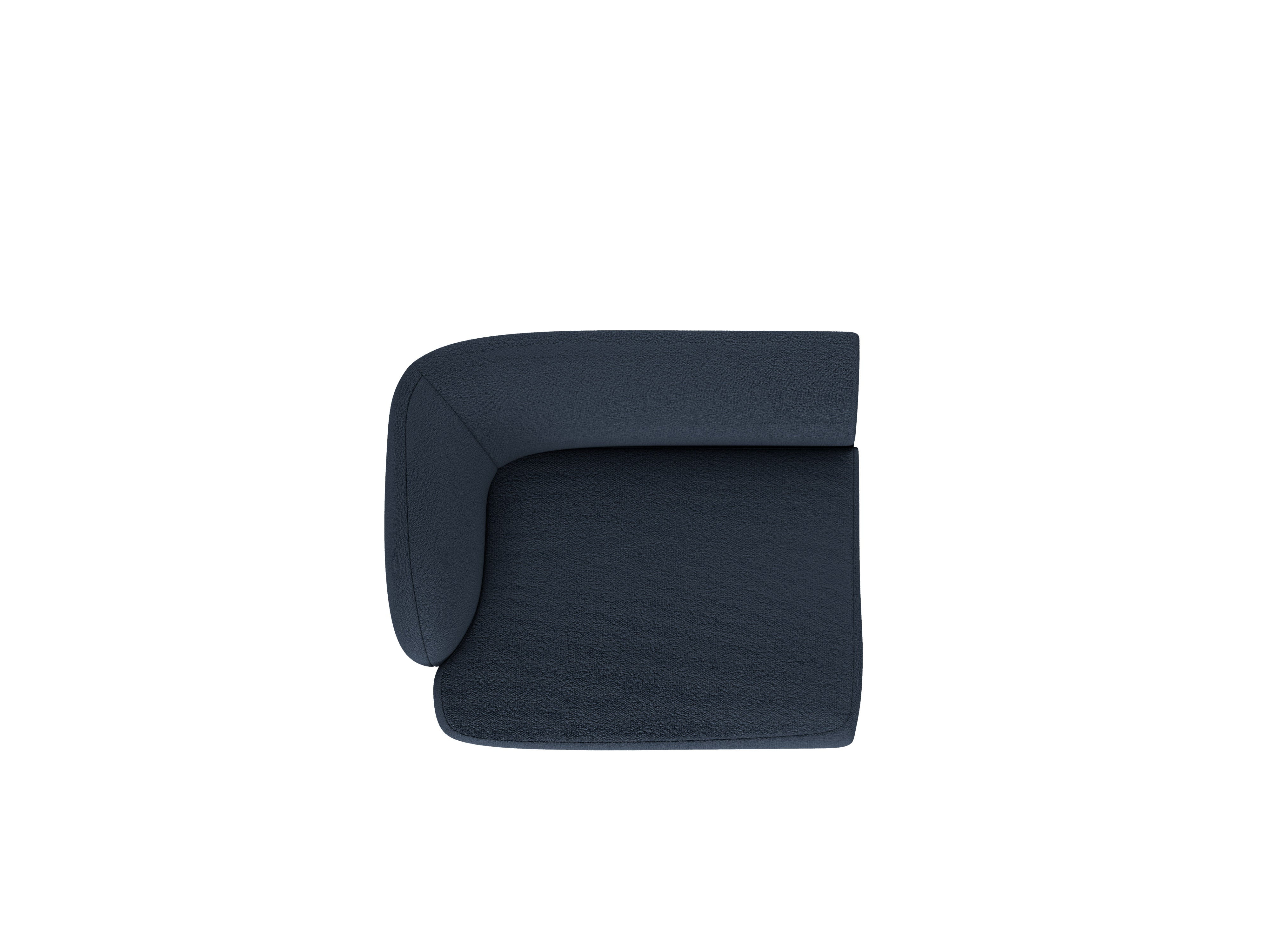 MILEY Modular Sofa - Left-Side Module in Dark Blue Boucle