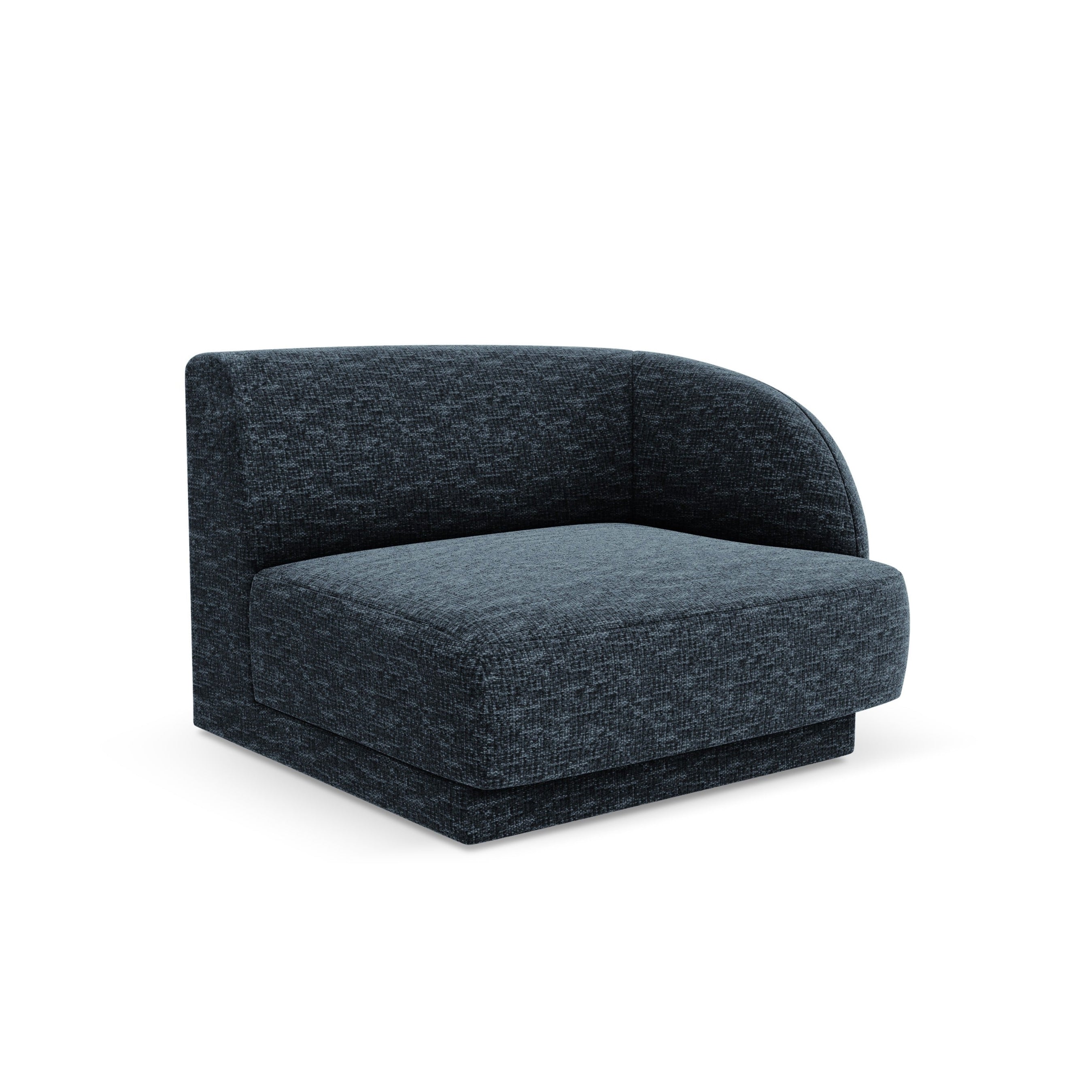 Modulová pohovka MILEY - pravý modul v kráľovskej modrej farbe z jemného šenilu