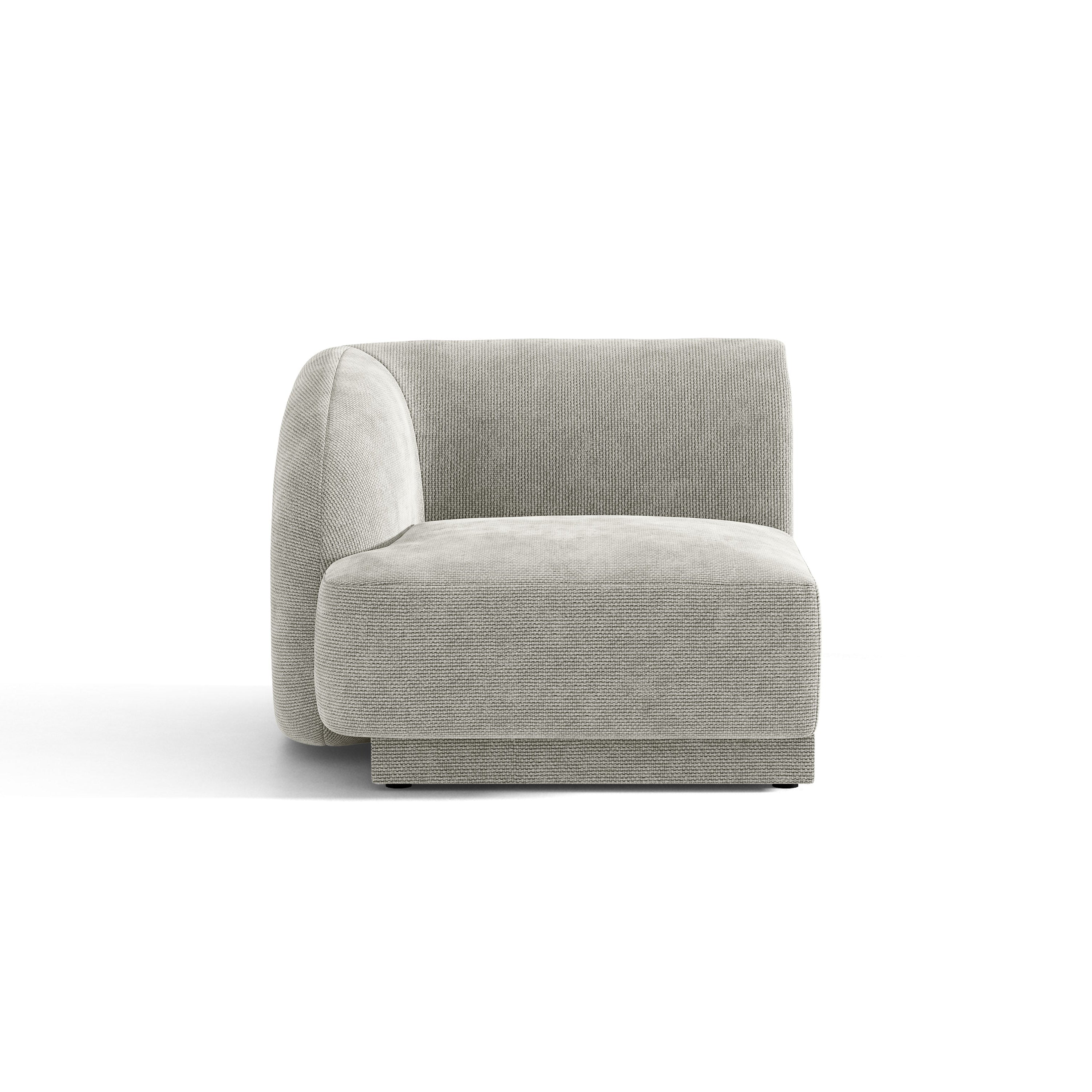 Sofa modułowa MILEY - moduł lewostronny jasnoszary szenil jedwabisty – Micadoni