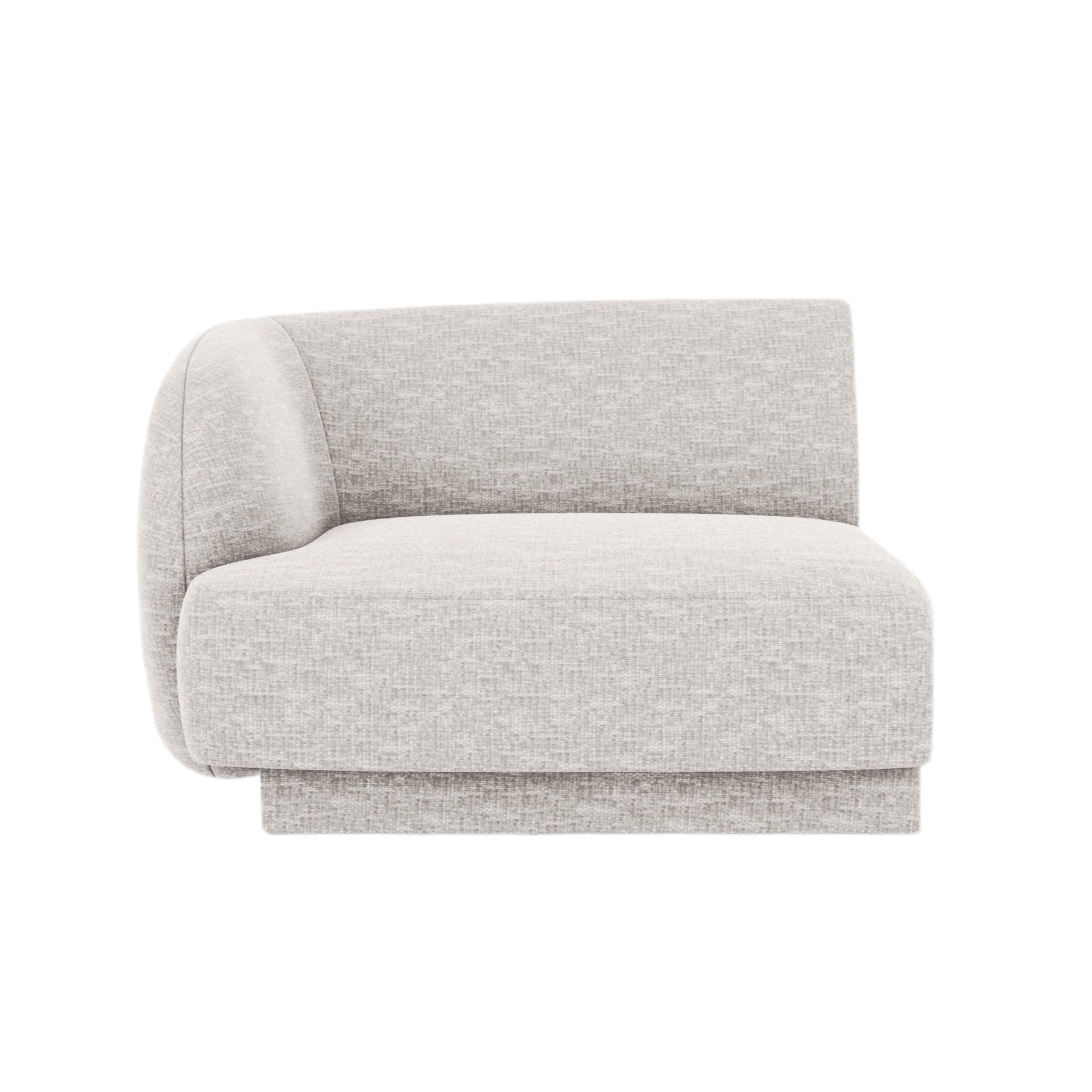 Modulová pohovka MILEY - ľavý modul svetlosivý šenil hodvábny