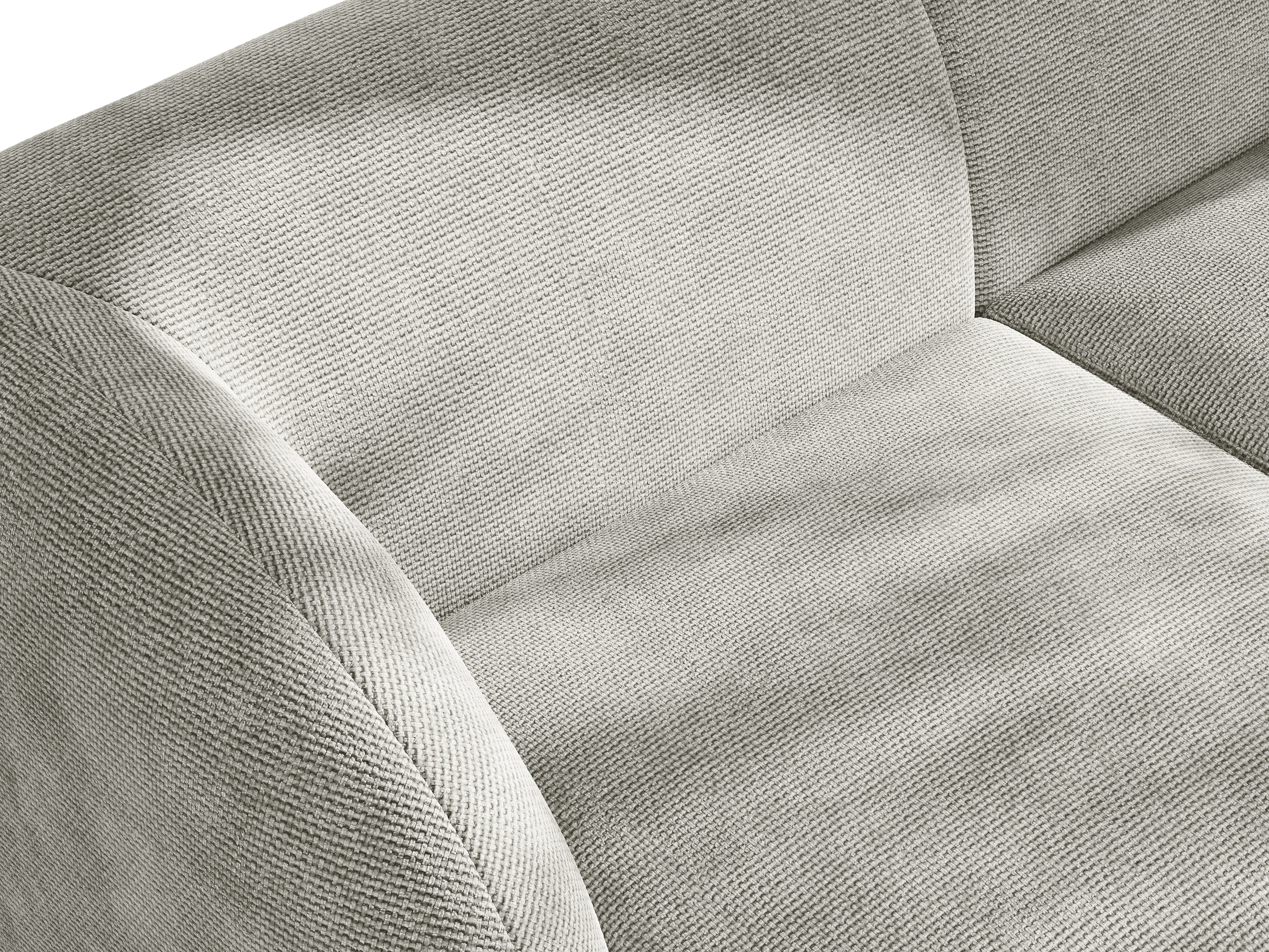 Sofa modułowa MILEY - moduł lewostronny jasnoszary szenil jedwabisty z podłokietnikami