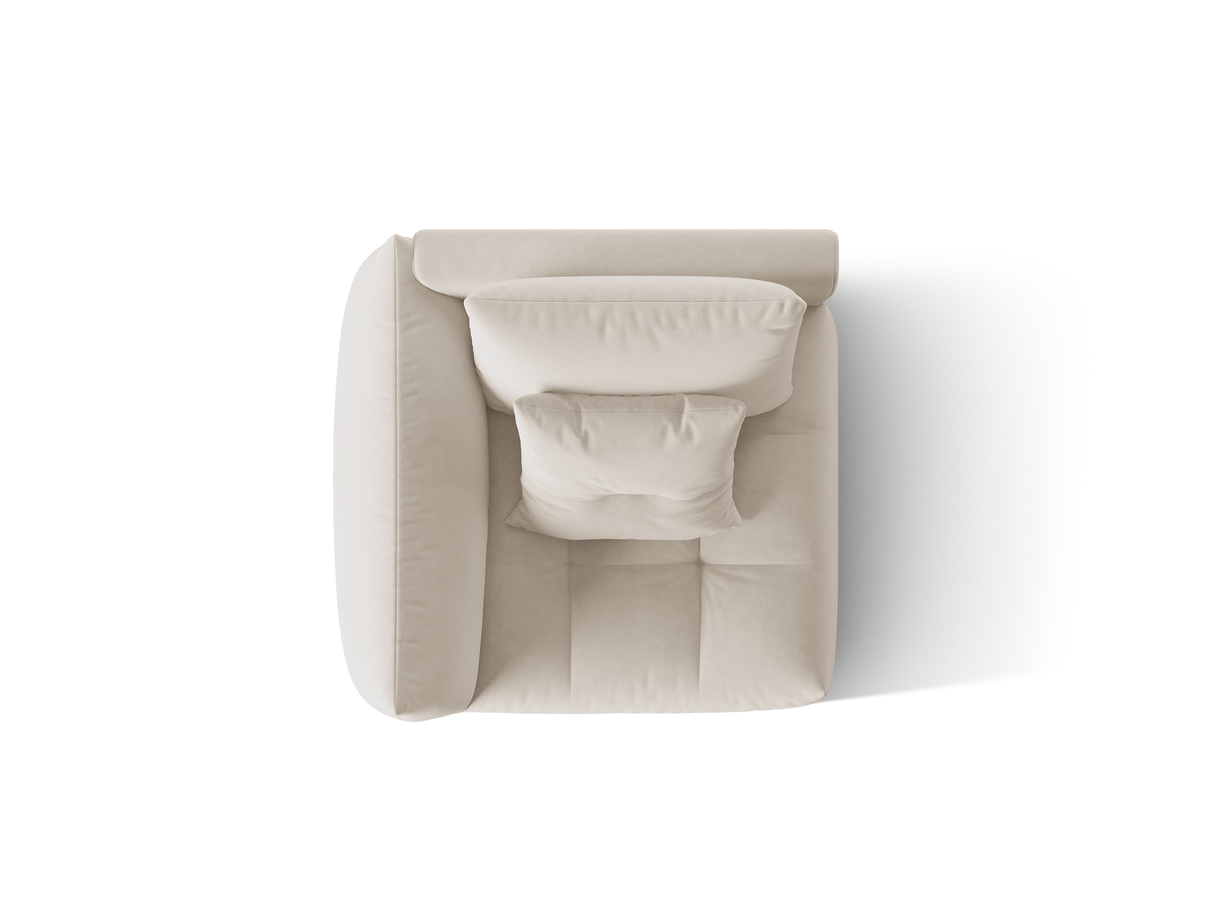 Sofá modulárna zamatová BLOOM - ľavý prvok ecru