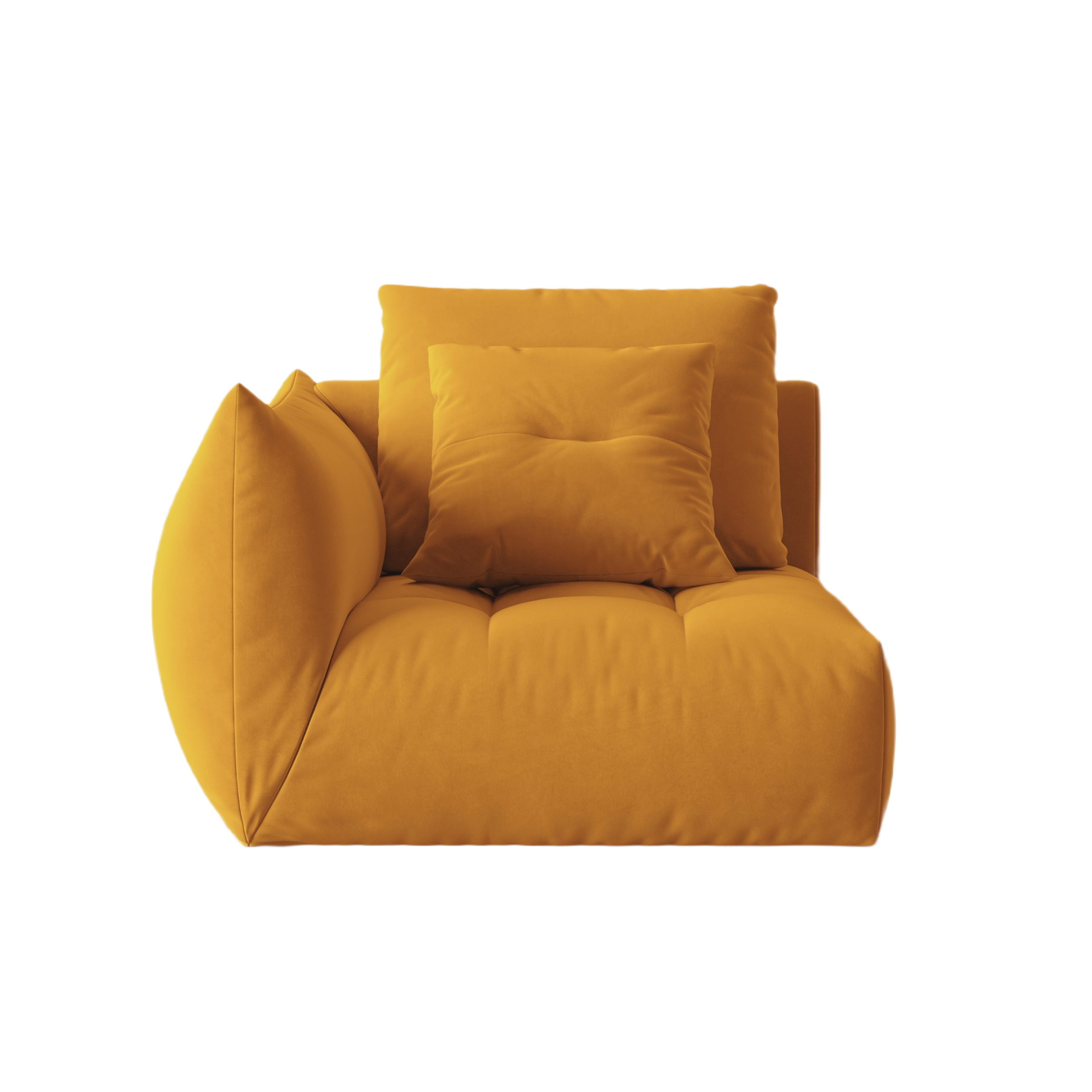 Velvet modular sofa BLOOM - left element yellow