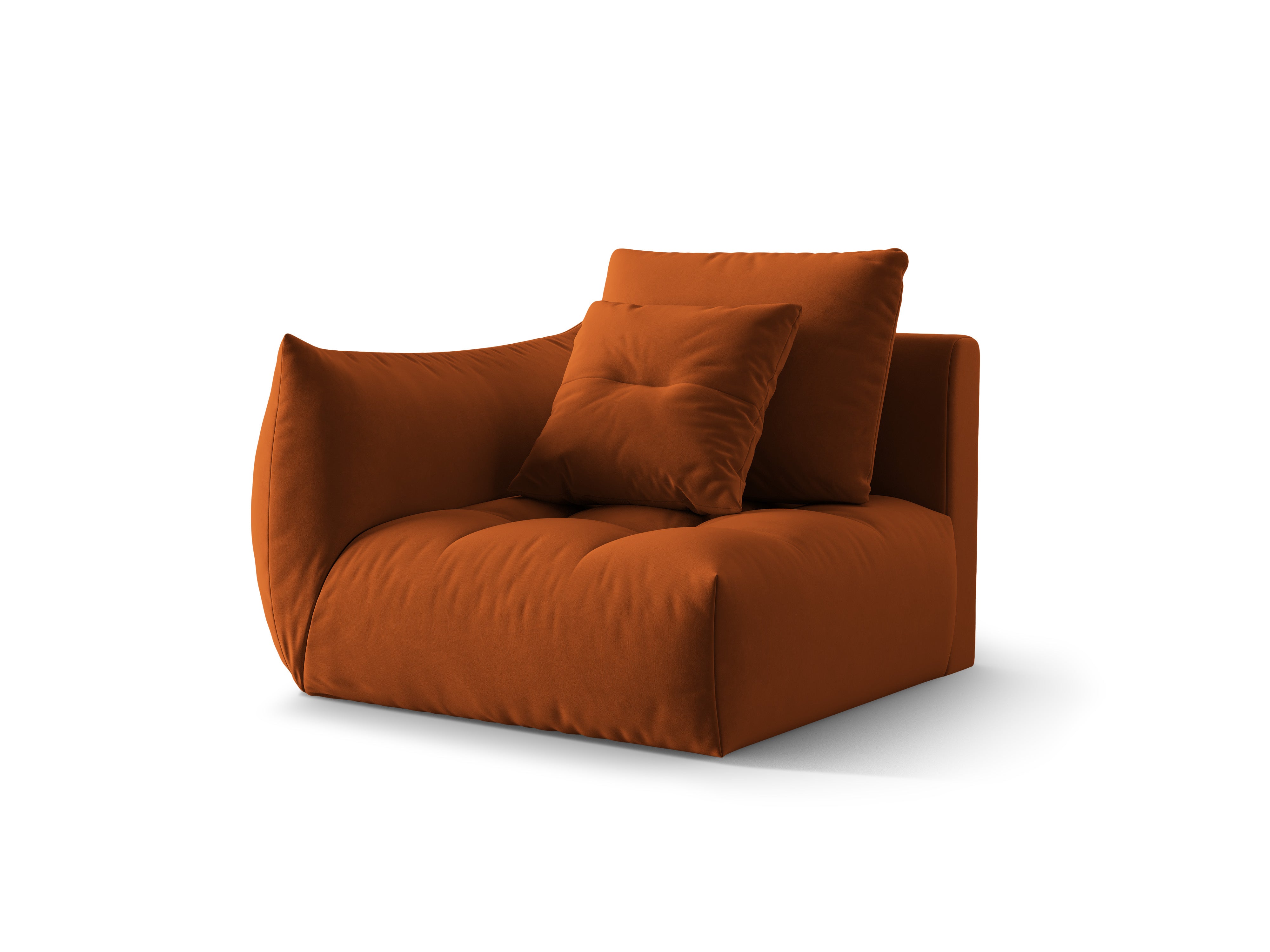 Velvet modular sofa BLOOM - left element terracotta
