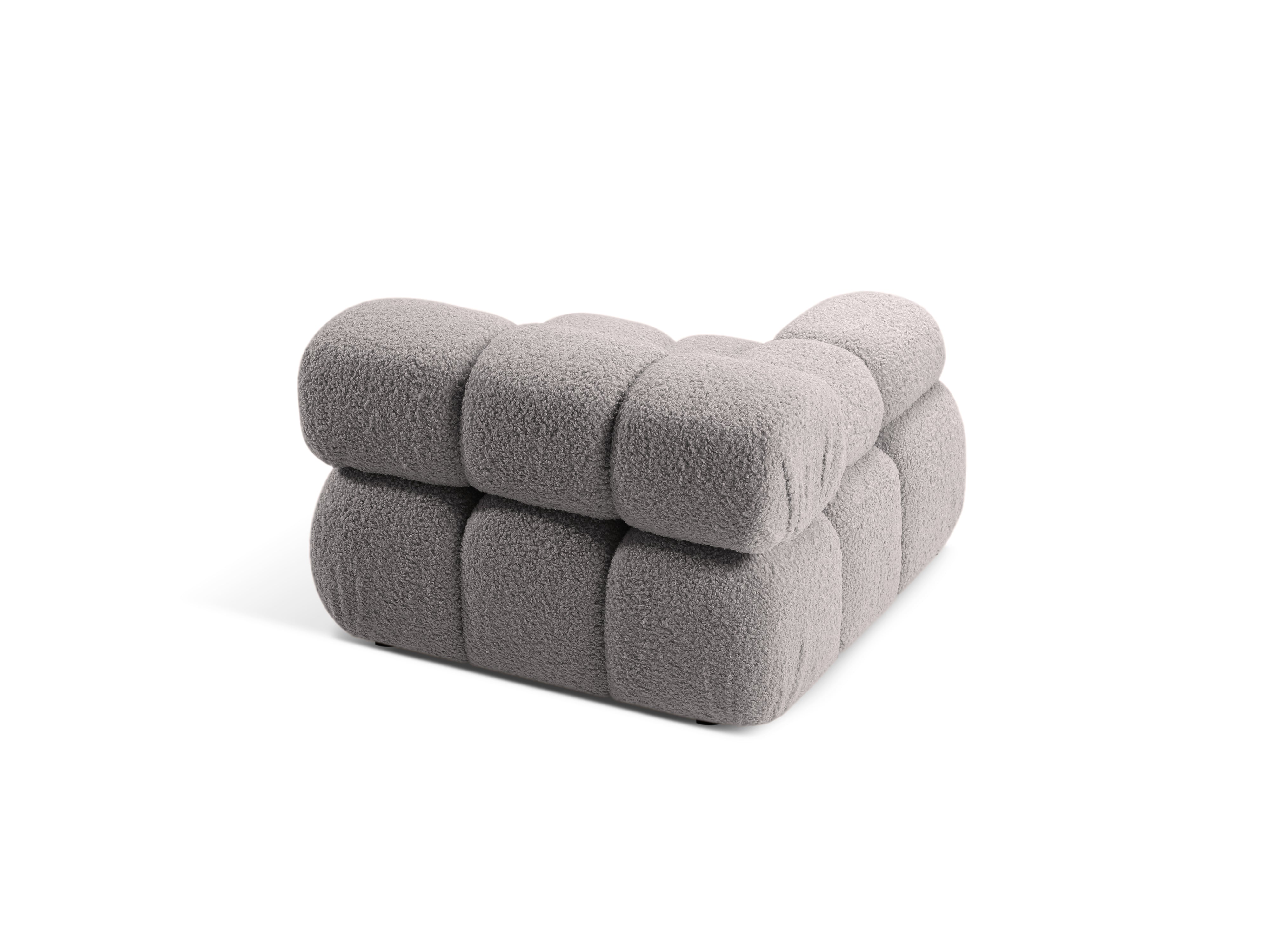 Sofa modulárna BELLIS - ľavý modul šedý boucle