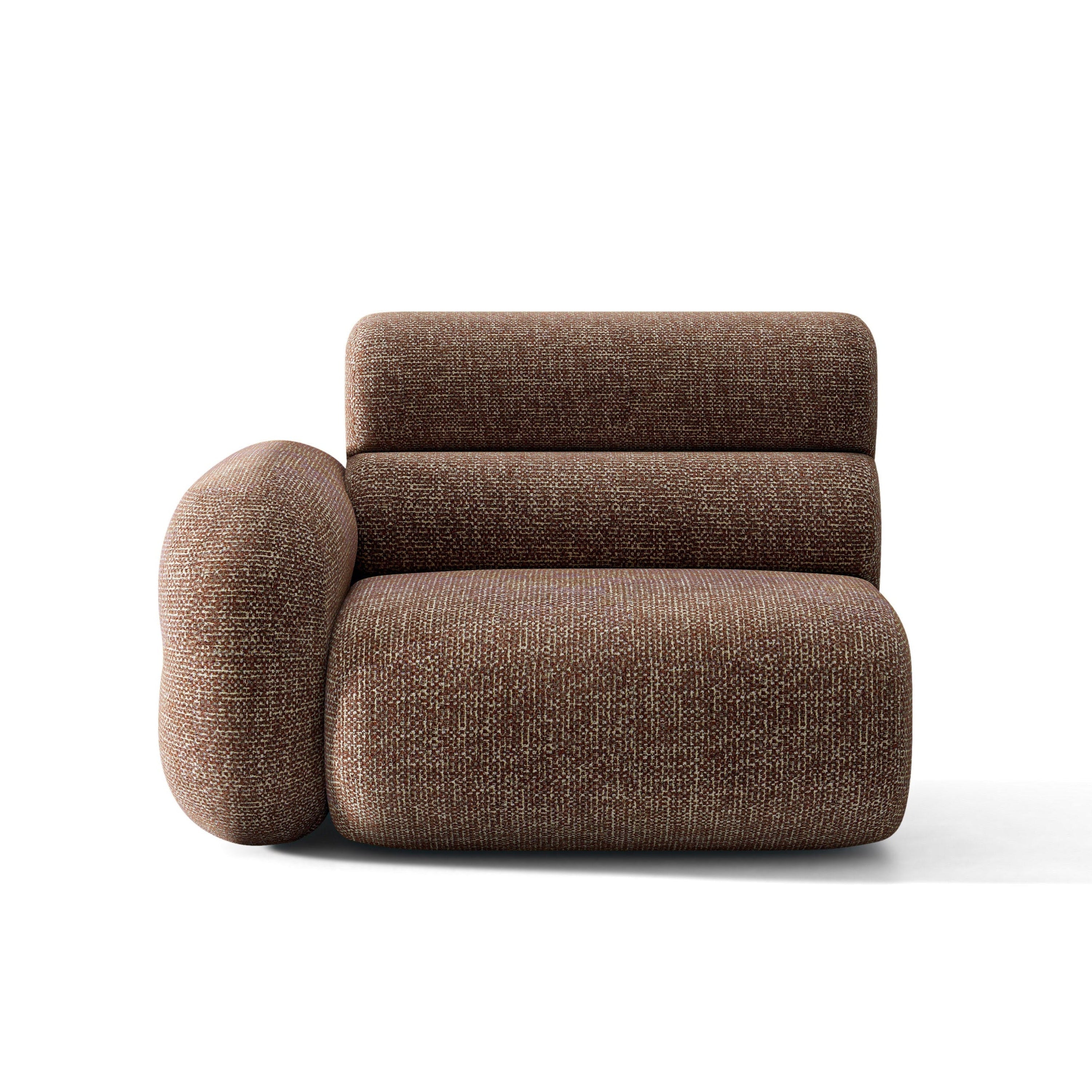 Sofa modulárna NEO - ľavý modul hnedý melír
