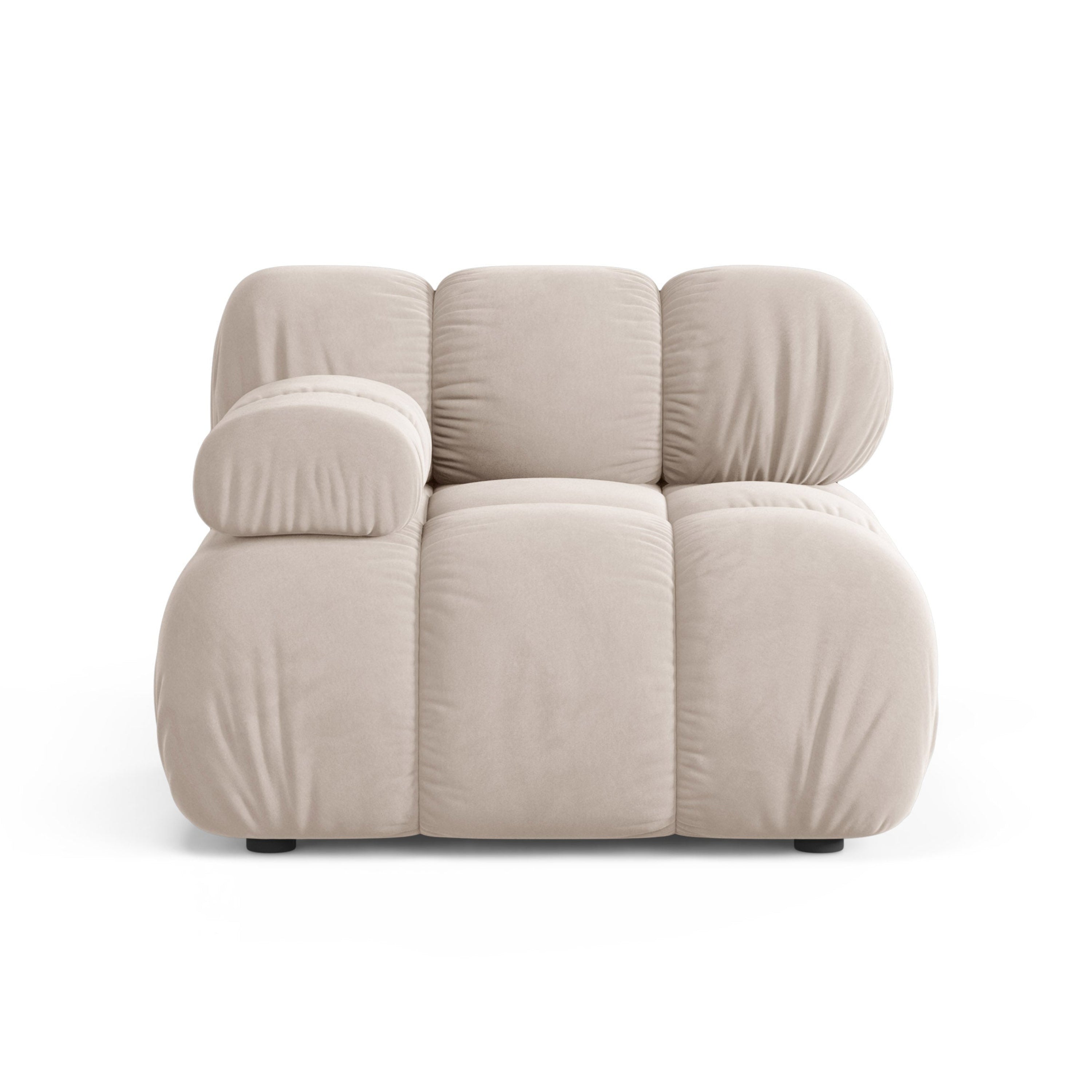 Sofa modulárna BELLIS - ľavý modul svetlo béžový zamat