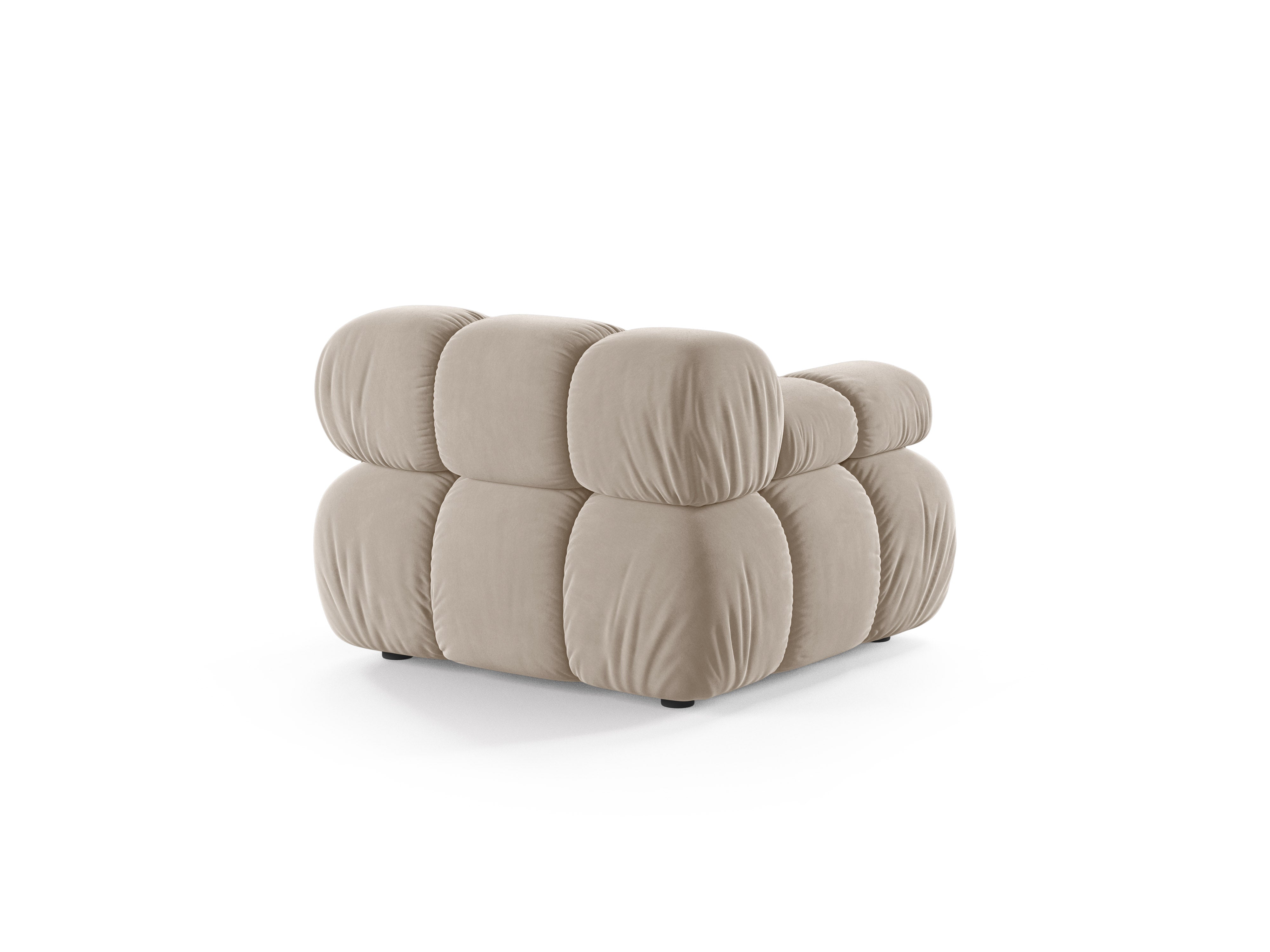 Sofa modulárna z jemného zamatového materiálu BELLIS - ľavý modul v béžovej farbe