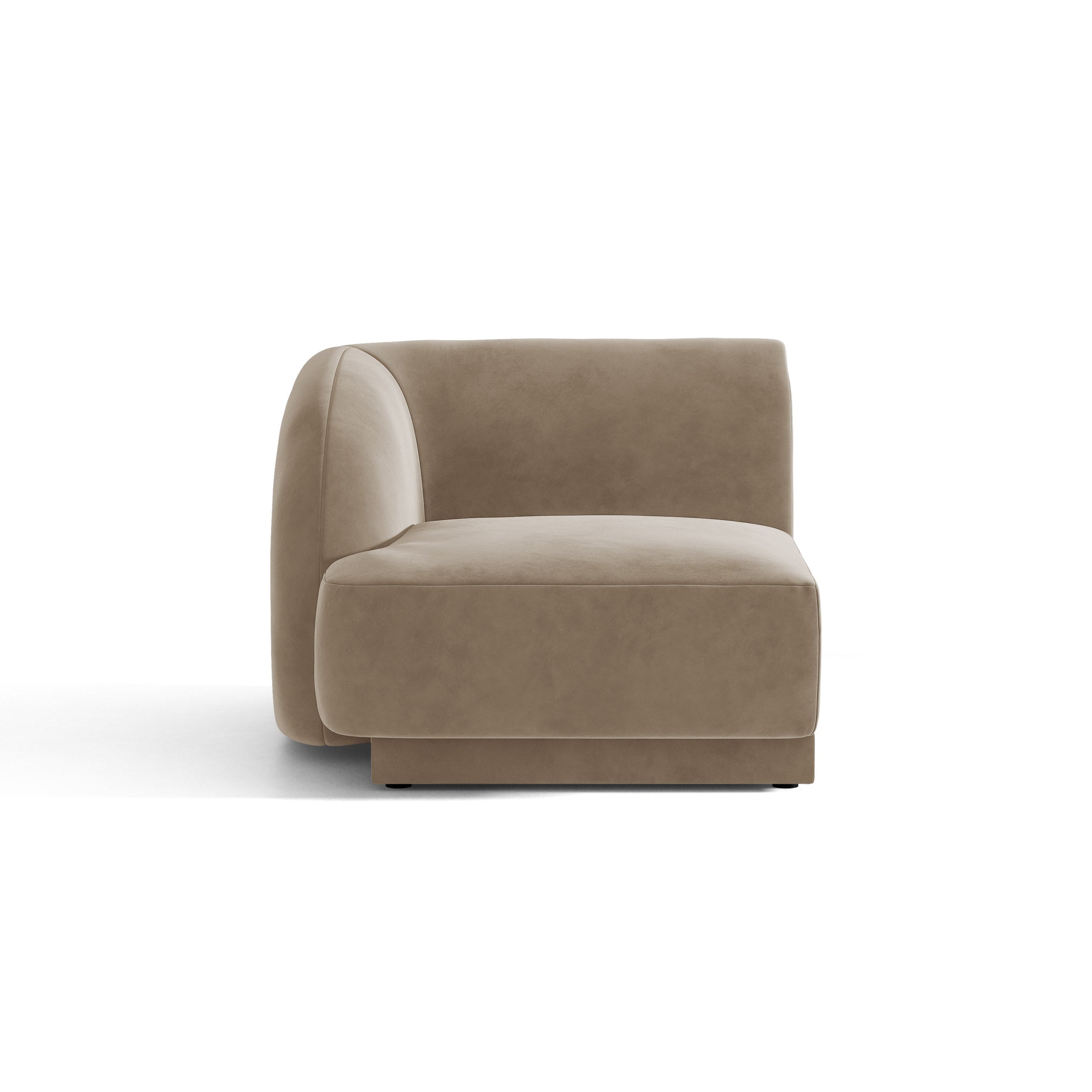 Sofa modułowa aksamitna MILEY - moduł lewostronny cappuccino – Micadoni