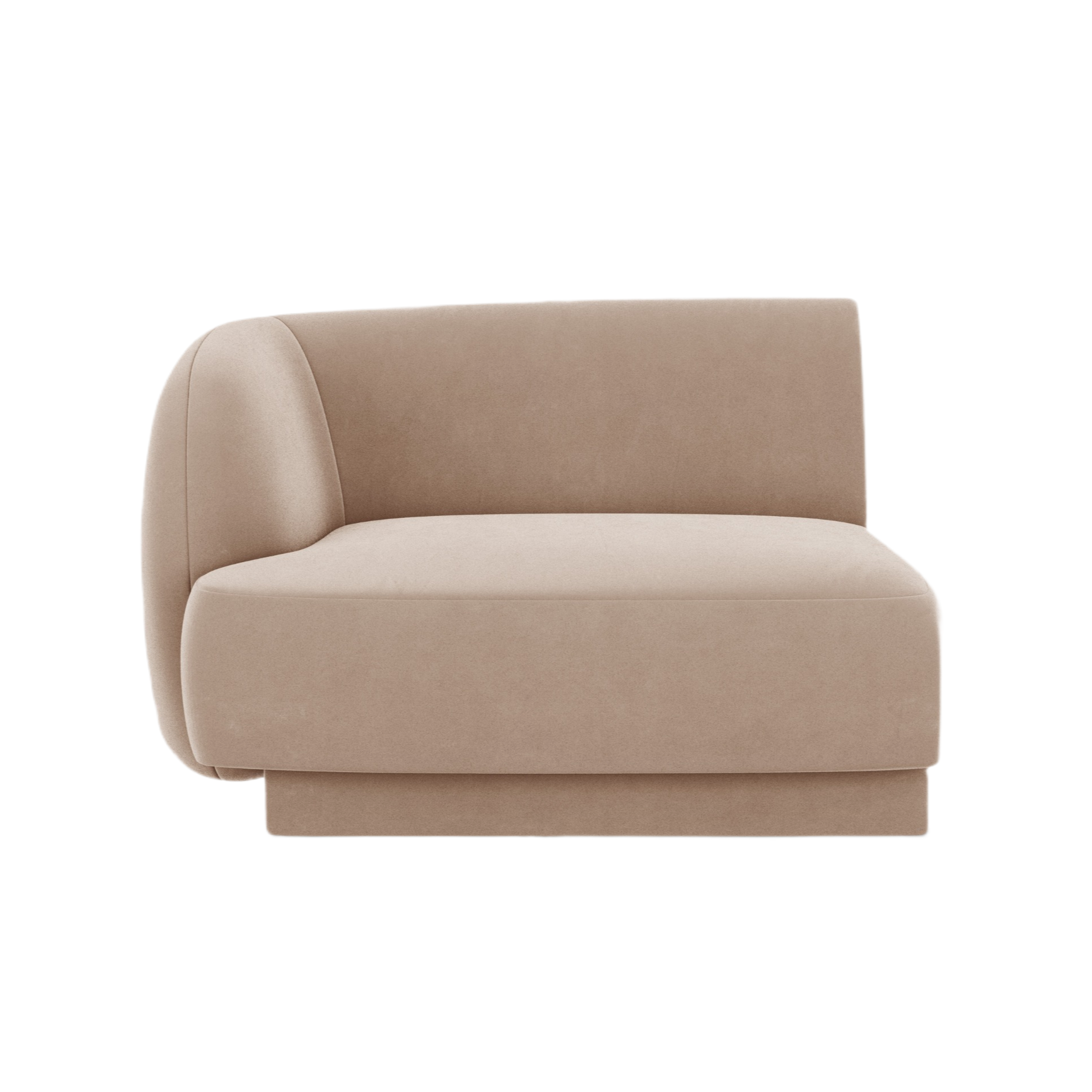 Velvet modular sofa MILEY - left-side module cappuccino