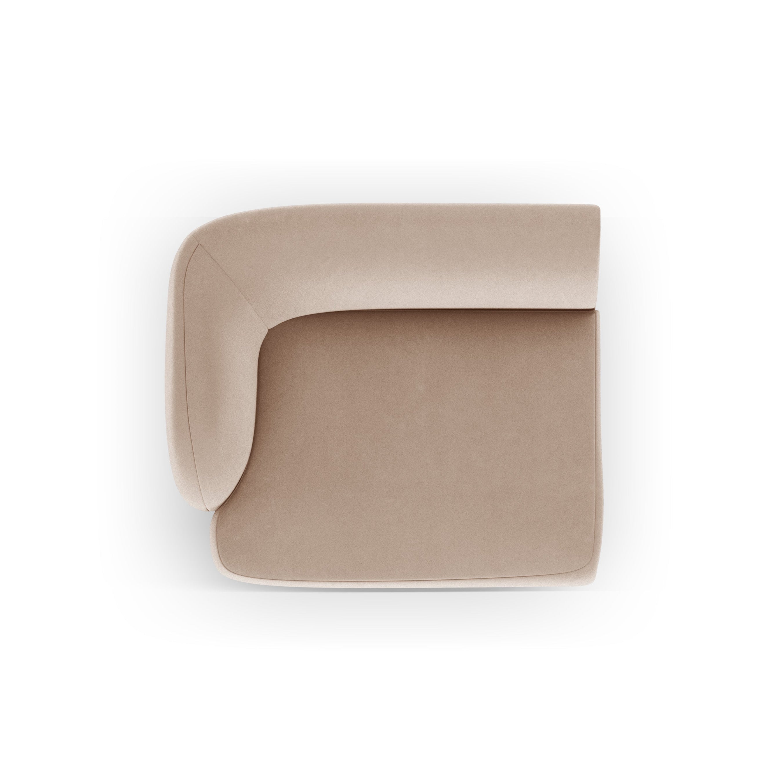 Velvet modular sofa MILEY - left-side module cappuccino