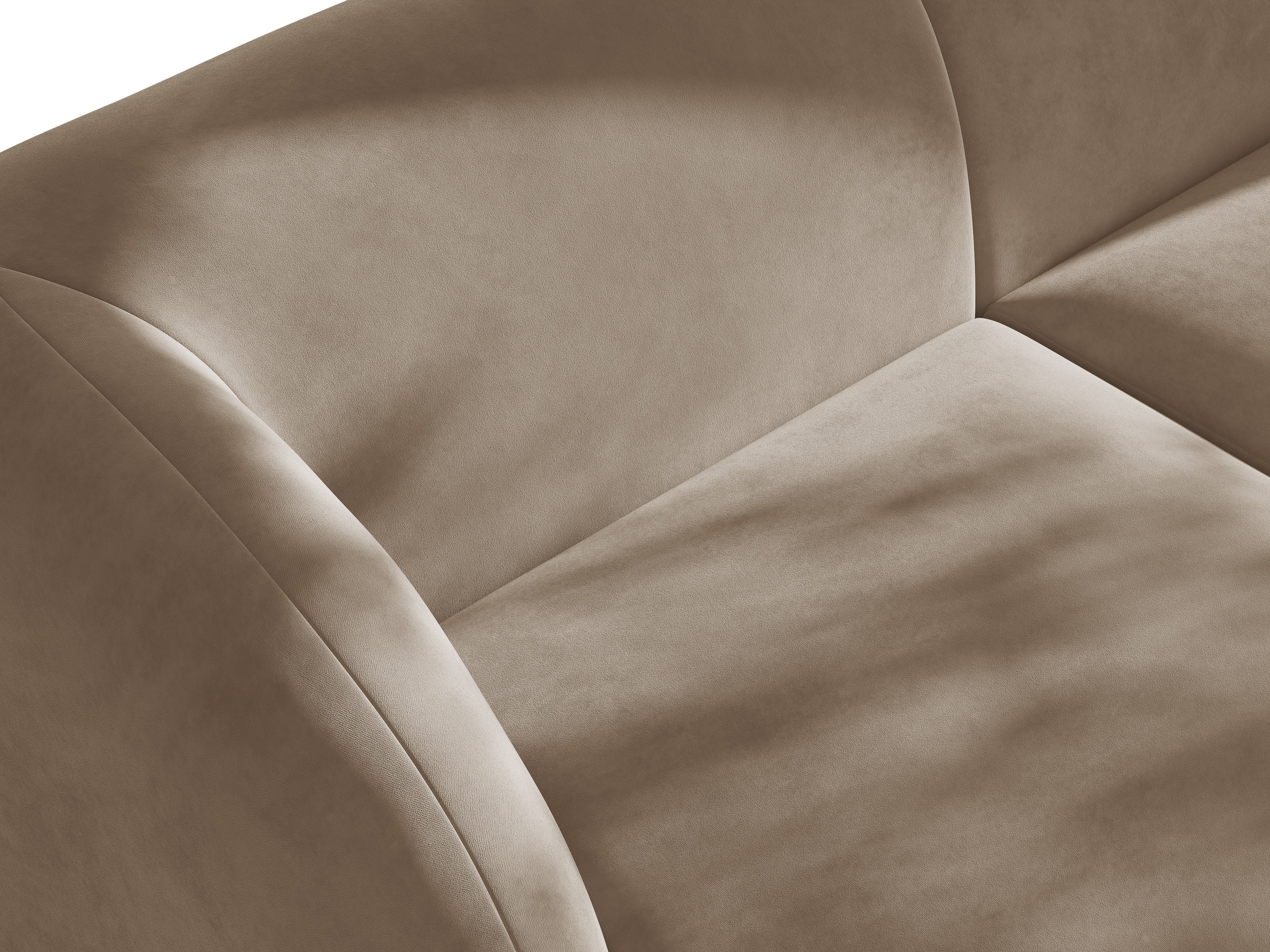 Sofa modułowa aksamitna MILEY - moduł lewostronny cappuccino z podłokietnikami