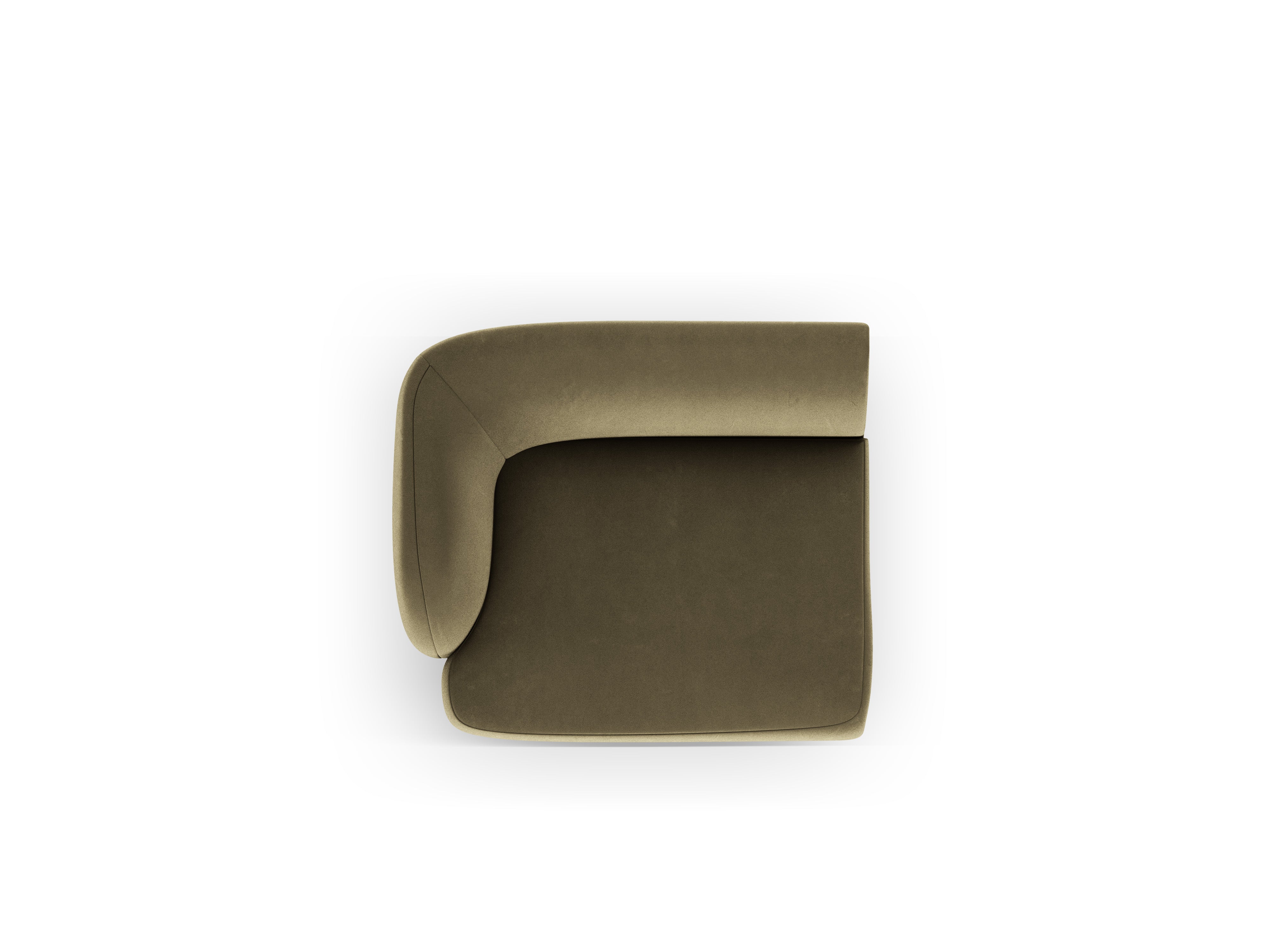 Sofá modulová zamatová MILEY - modul ľavostranný zelený