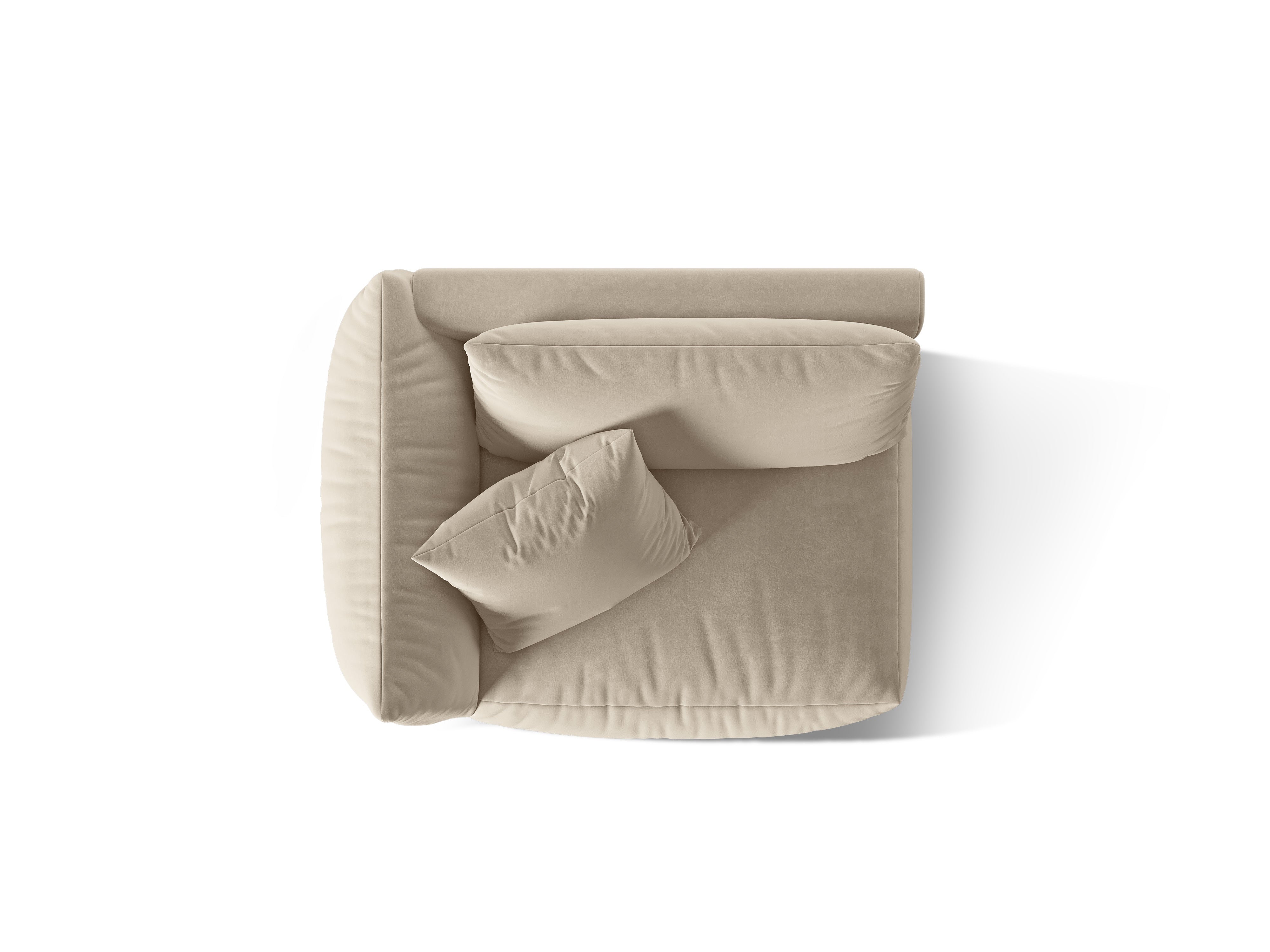 CHRIS Velvet Modular Sofa - Wide Left Element in Ecru