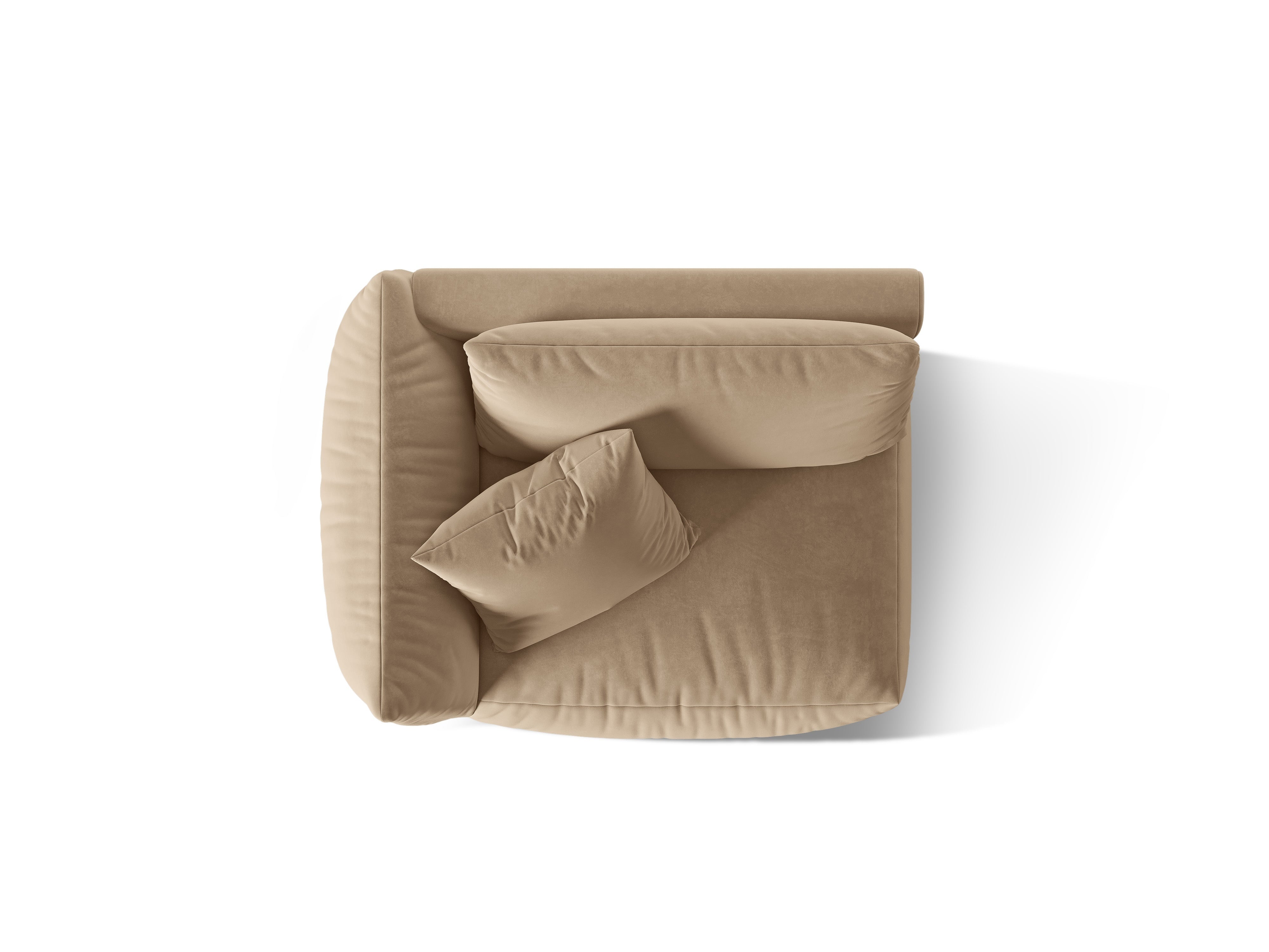 CHRIS velvet modular sofa - wide left element in sand