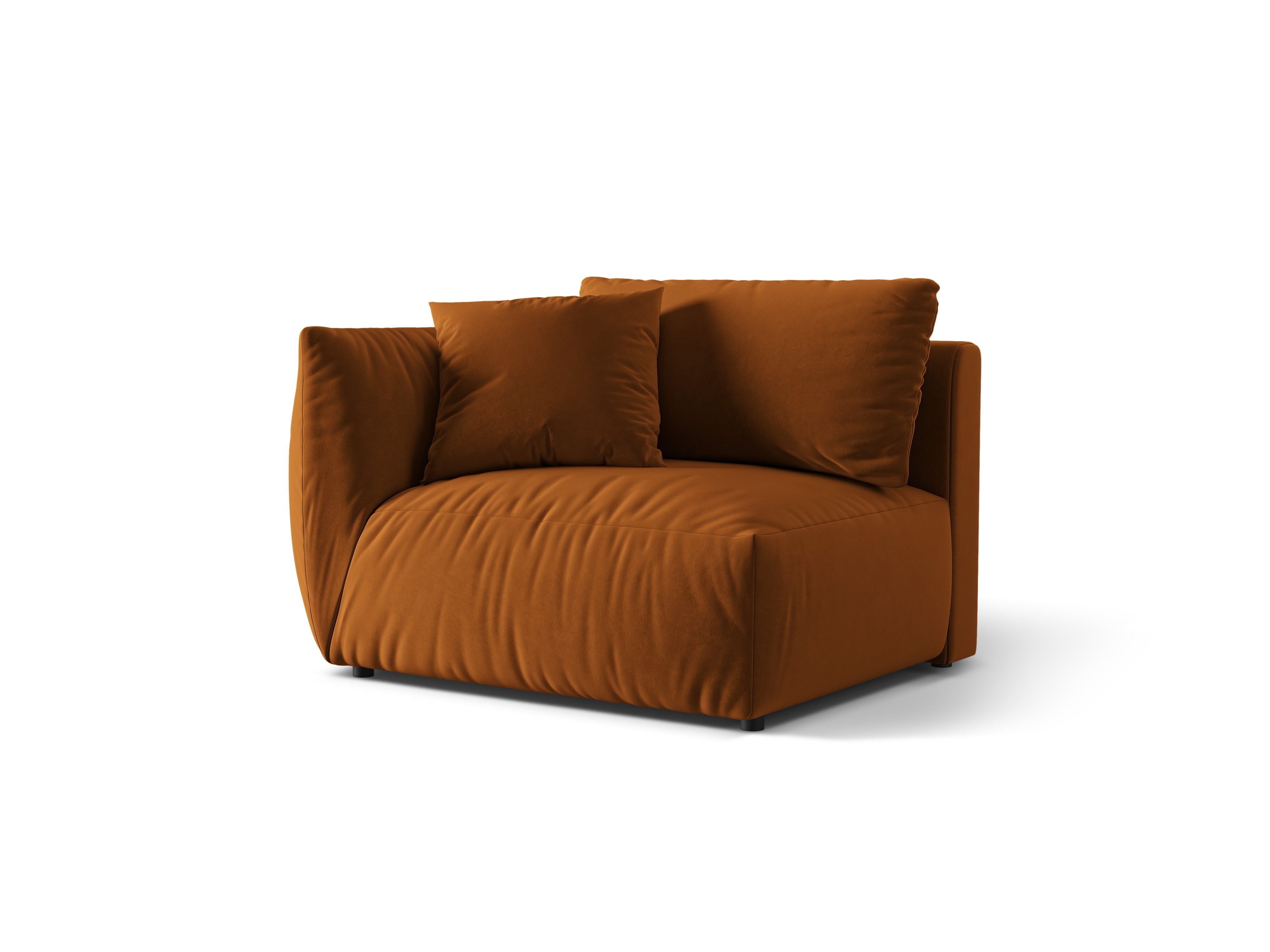 CHRIS velvet modular sofa - wide left element terracotta