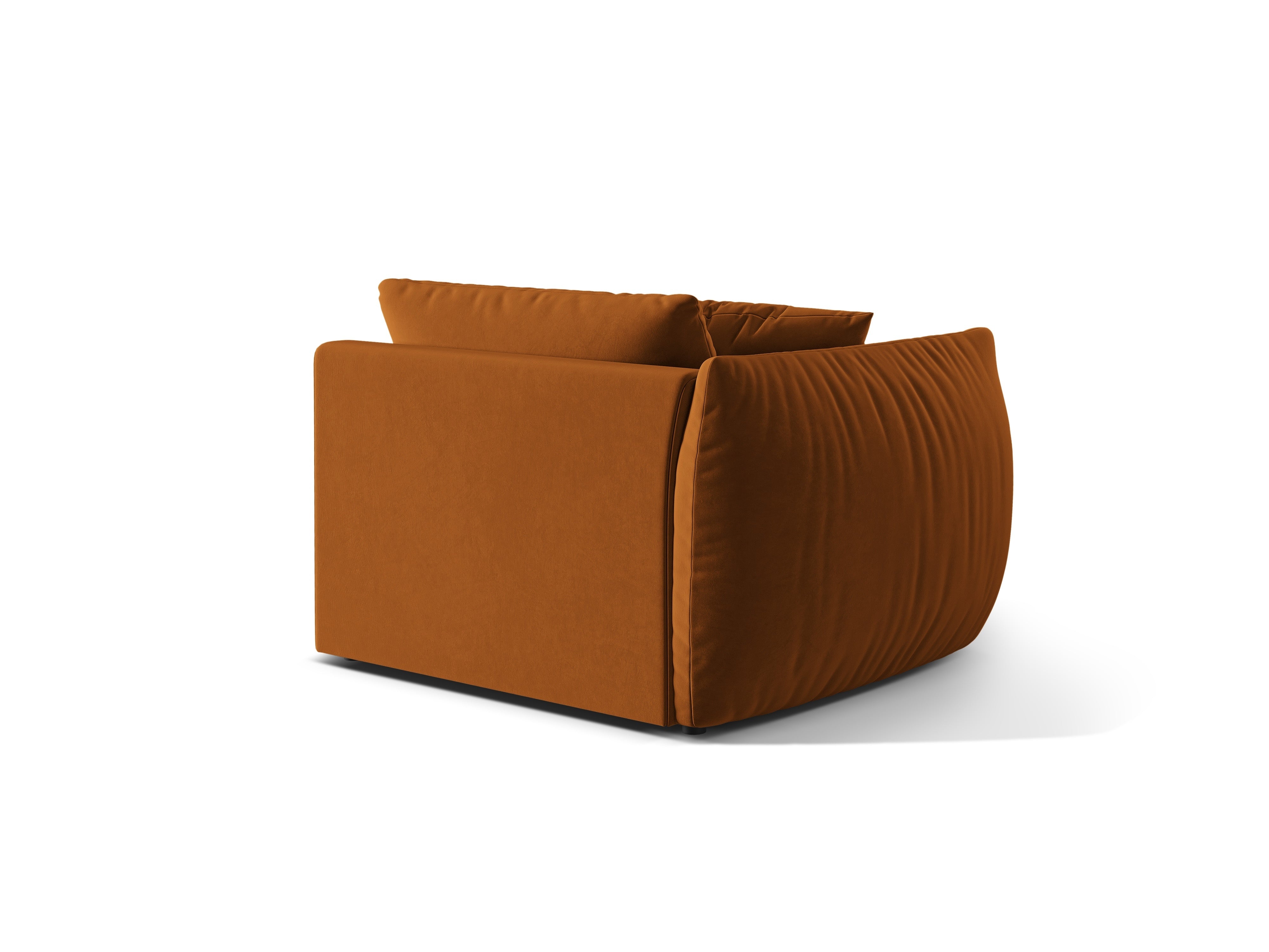 CHRIS velvet modular sofa - wide left element terracotta
