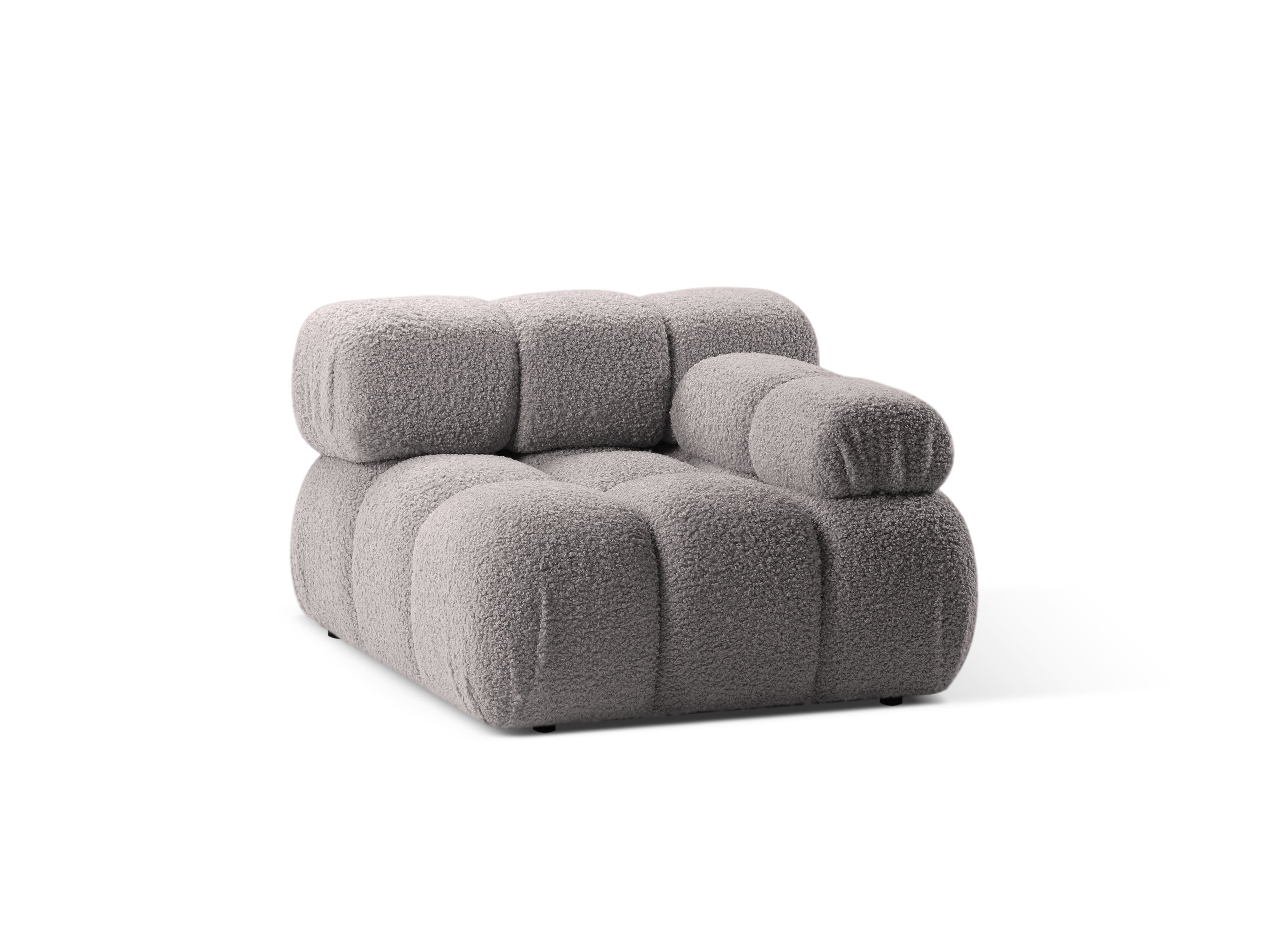Sofa modulárna BELLIS - pravý modul šedý boucle