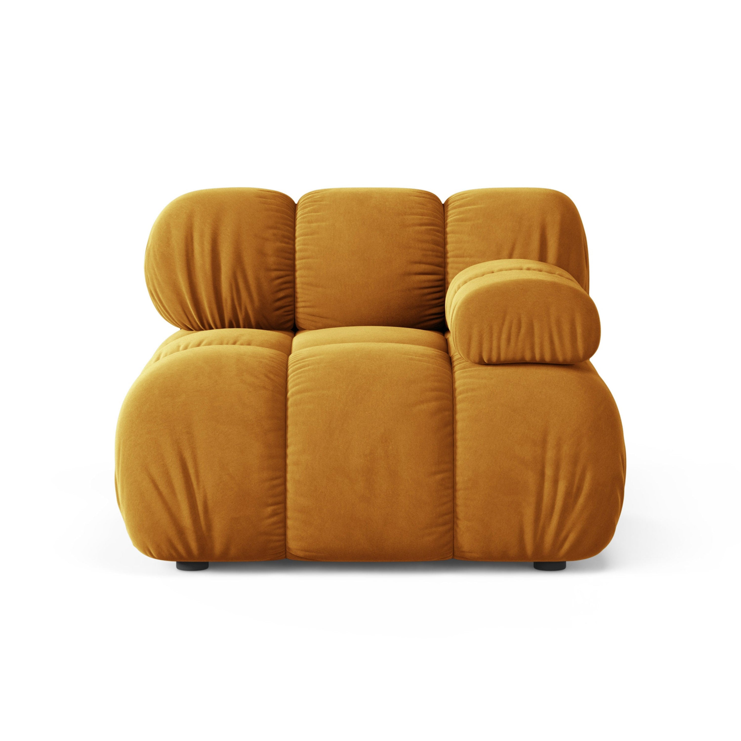 Sofa modulárna BELLIS - pravý modul v horčicovom zamatovom prevedení