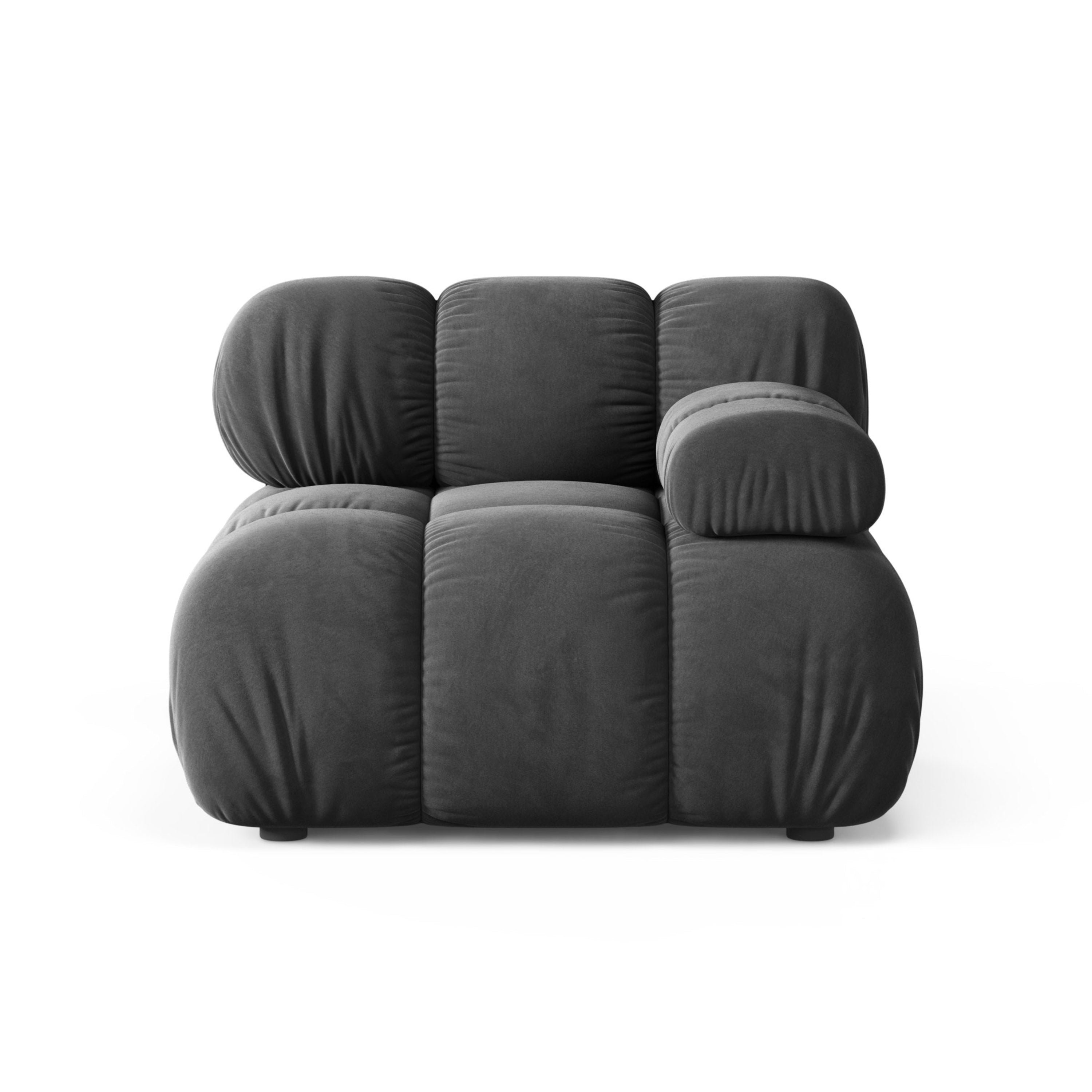 Sofa modulárna BELLIS - pravý modul tmavosivý zamat