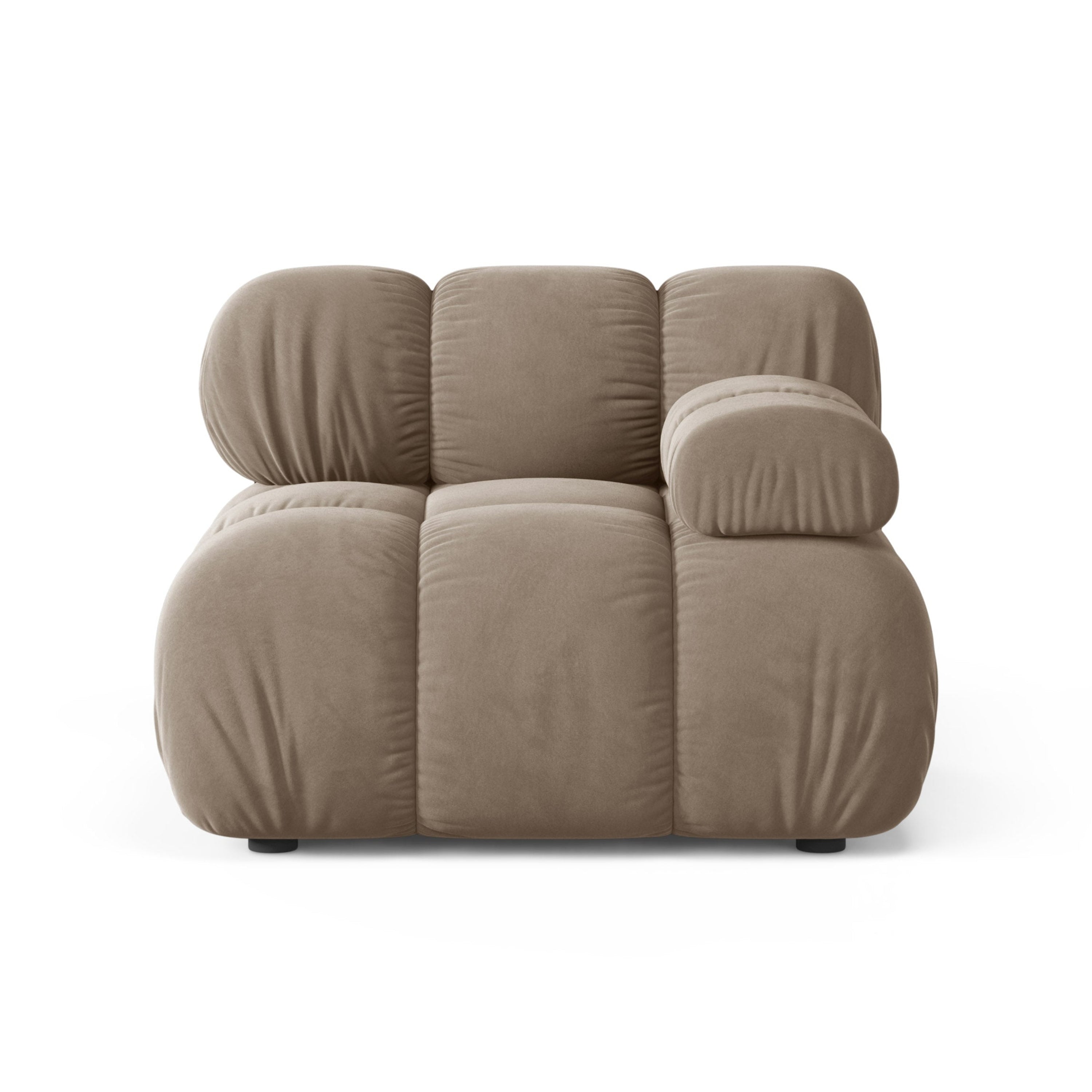 Sofa modulárna z jemného zamatového materiálu BELLIS - pravý modul v odtieni cappuccino