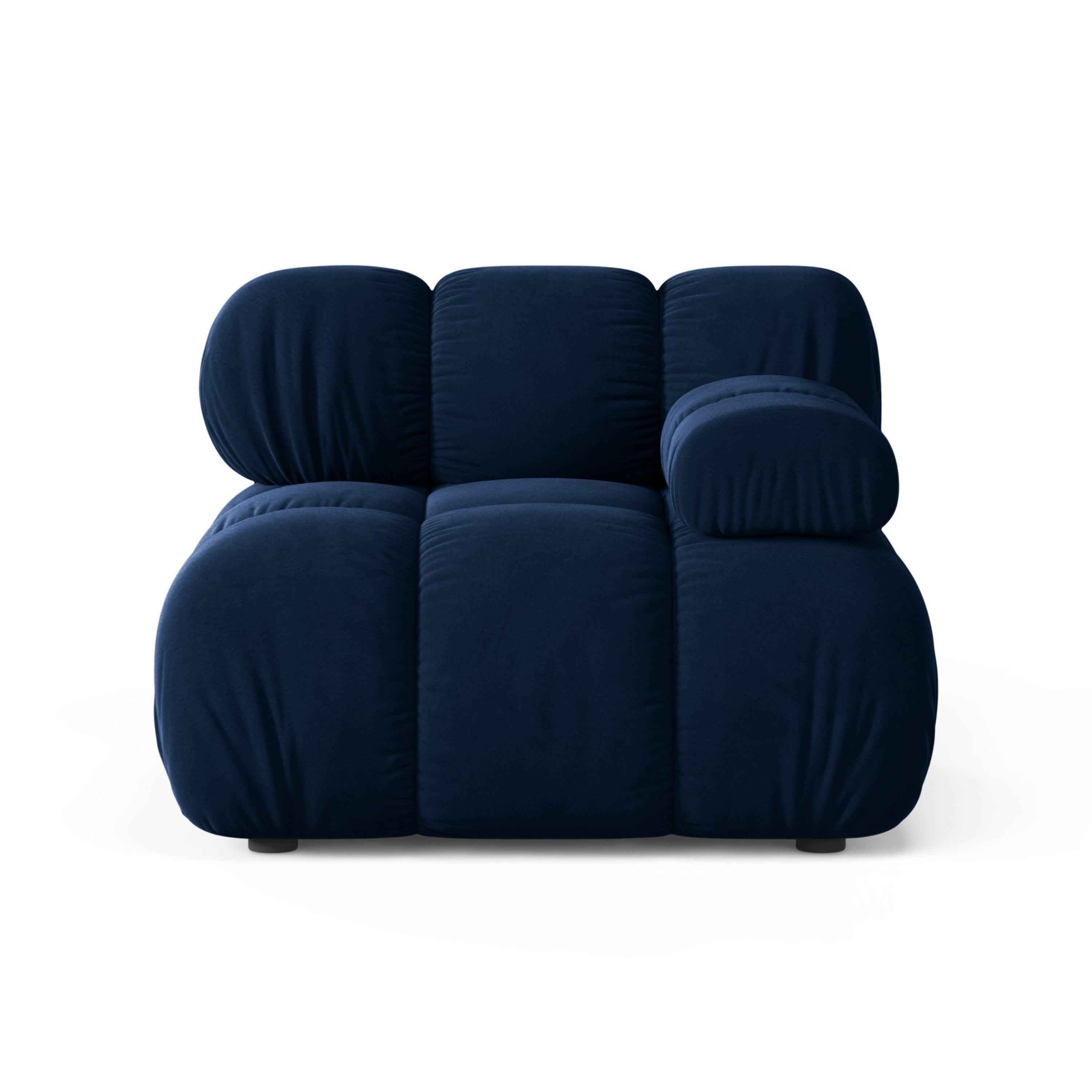 Sofa modulárna z jemného zamatového materiálu BELLIS - pravý modul v kráľovskej modrej farbe