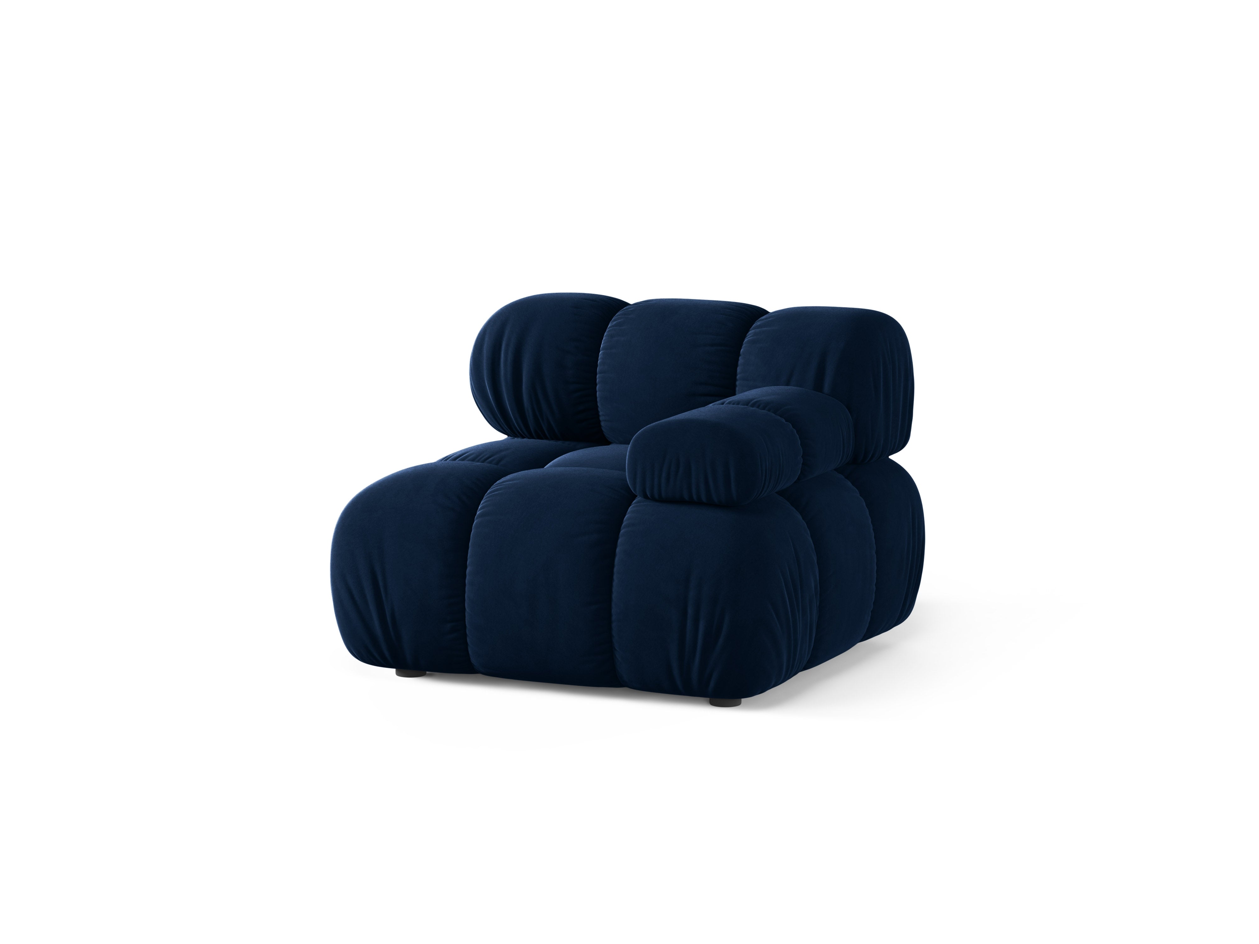 Sofa modulárna z jemného zamatového materiálu BELLIS - pravý modul v kráľovskej modrej farbe