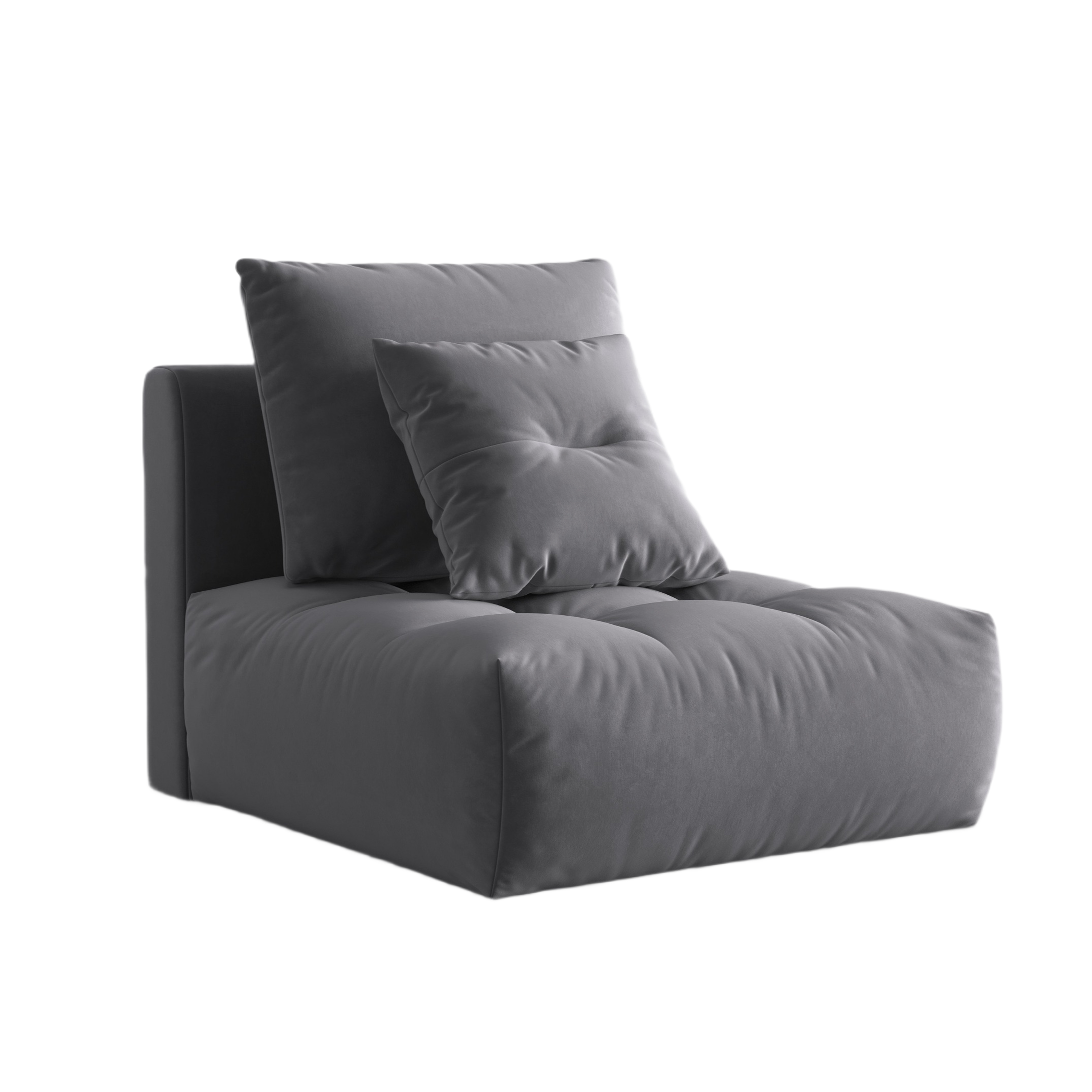 Armchair / velvet module BLOOM dark gray