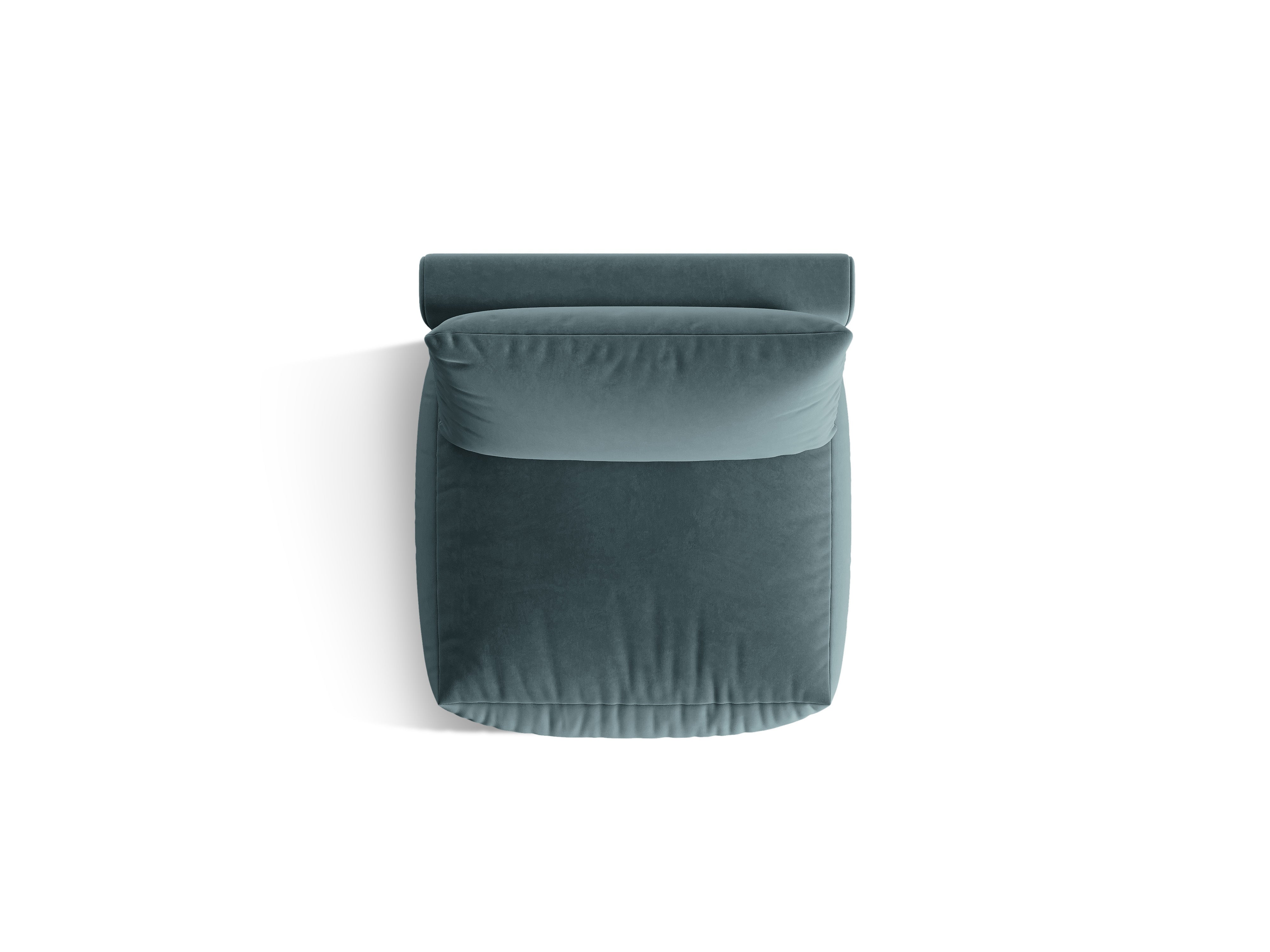 Sofá modulová zamatová CHRIS - stredný prvok svetlomodrý