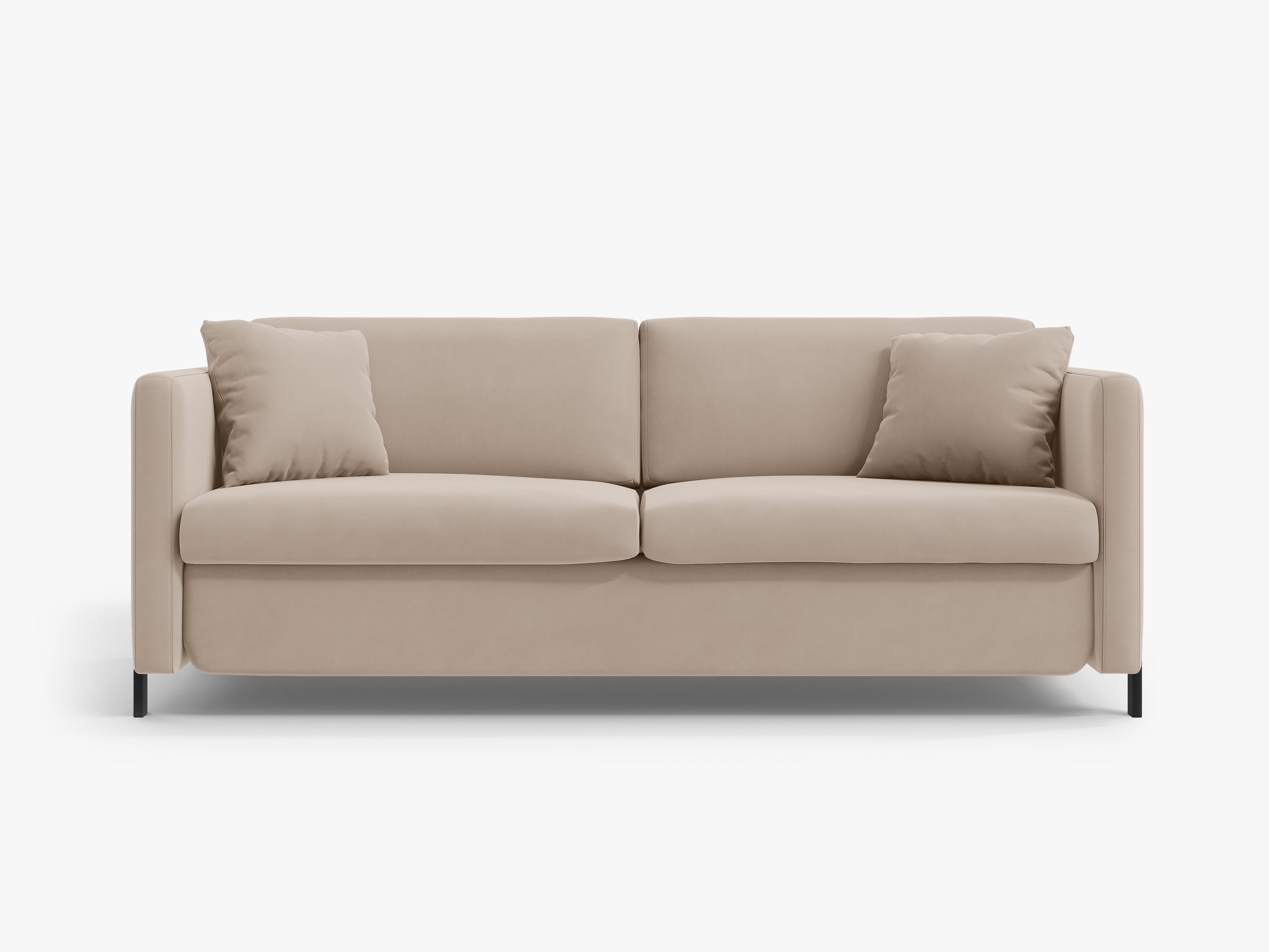 Velvet 2-seater sofa with sleeping function GLORIA beige