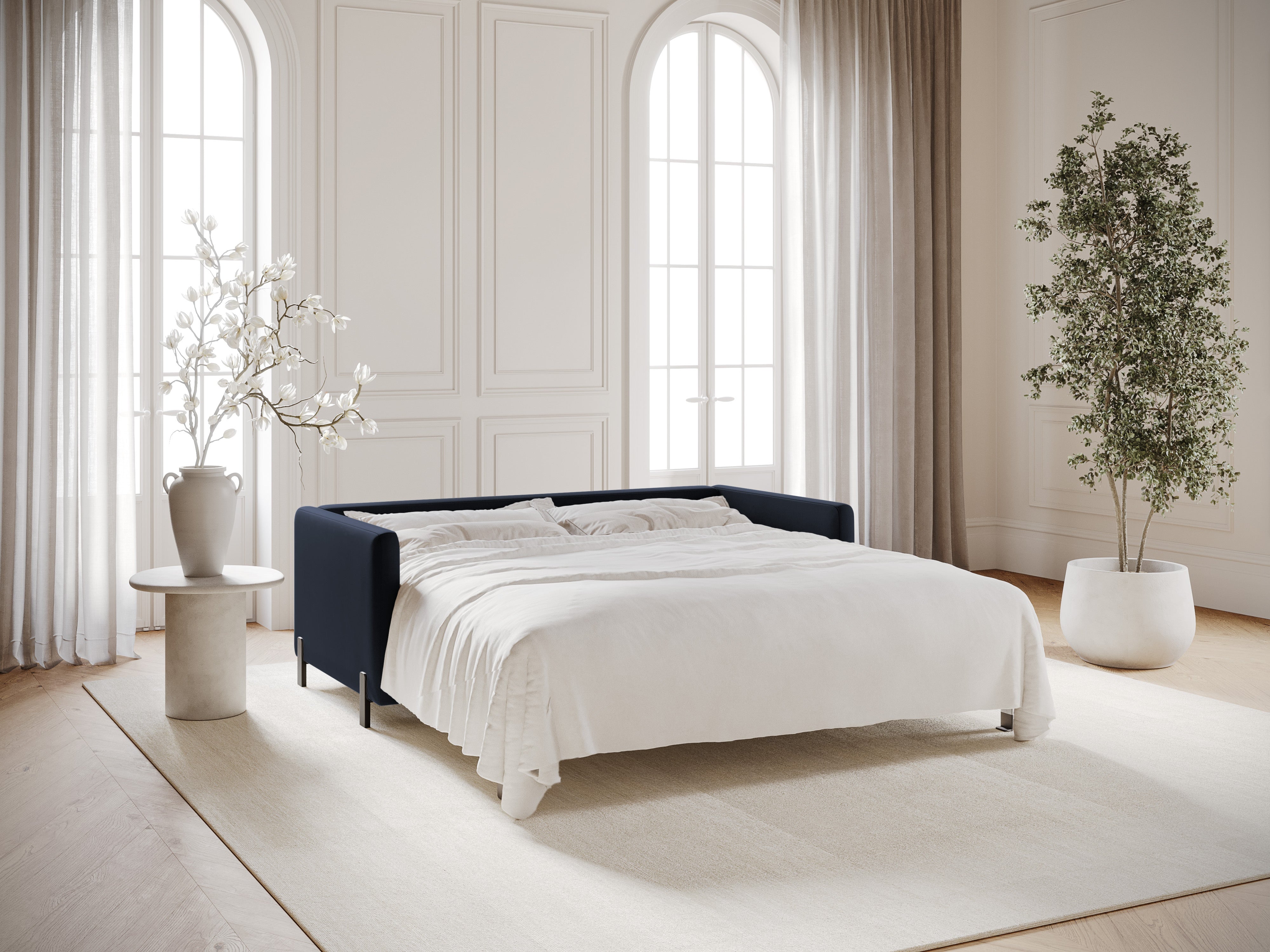 Velvet 2-Seater Sofa with Sleeping Function GLORIA Royal Blue