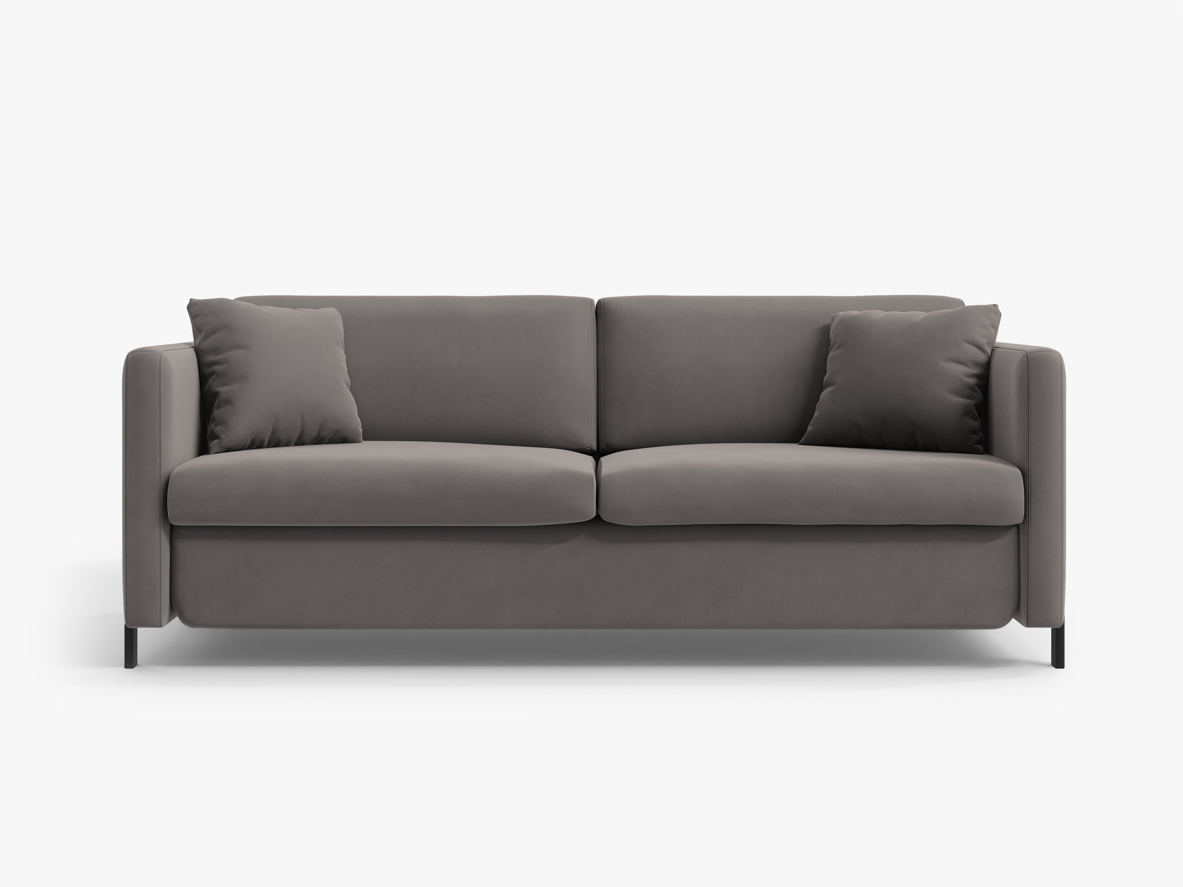 Sofa z jemného velúru pre 2 osoby s funkciou spania GLORIA šedá