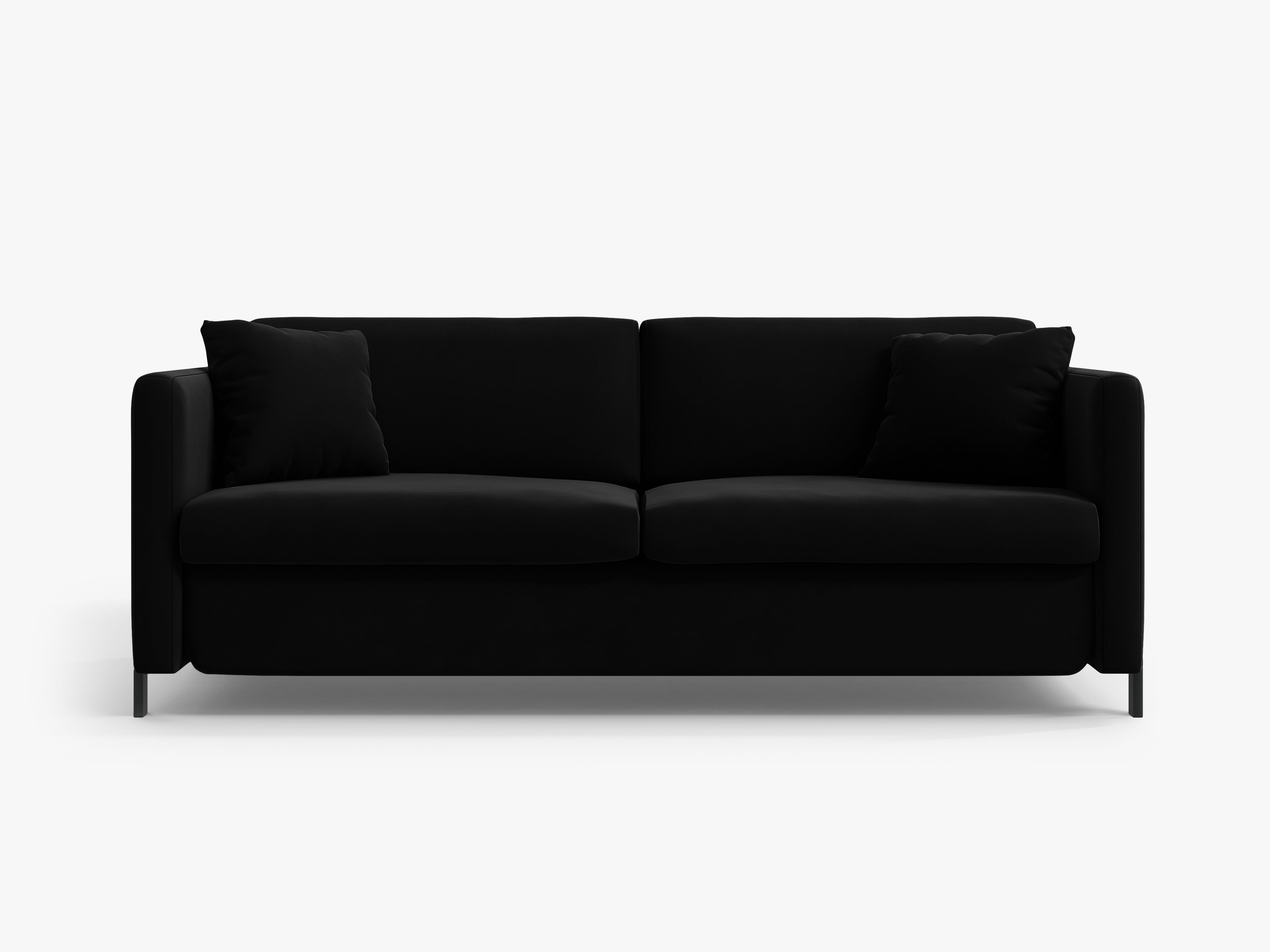 Velvet 2-Seater Sofa with Sleeping Function GLORIA Black