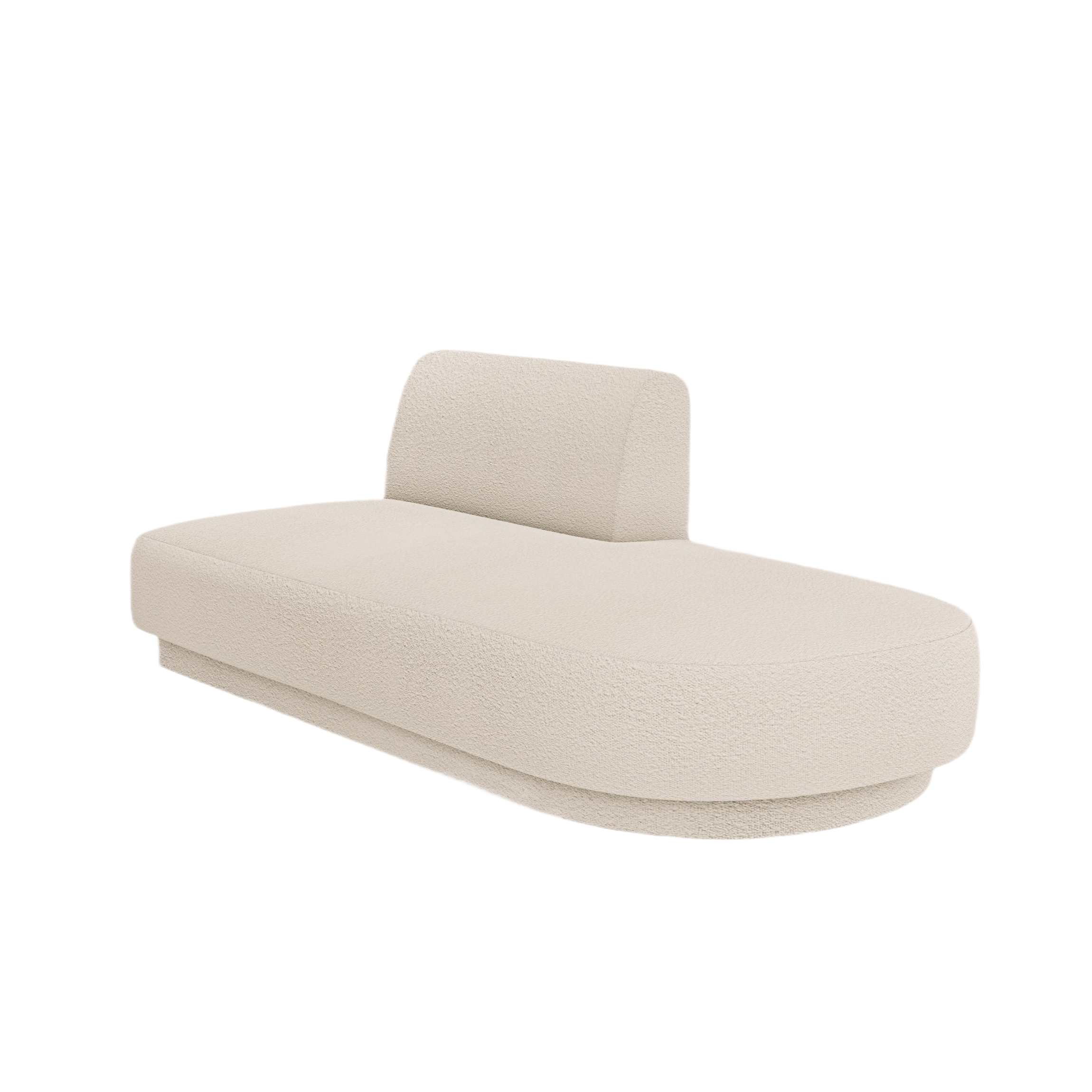 Right-facing 2-seater chaise longue MILEY beige boucle