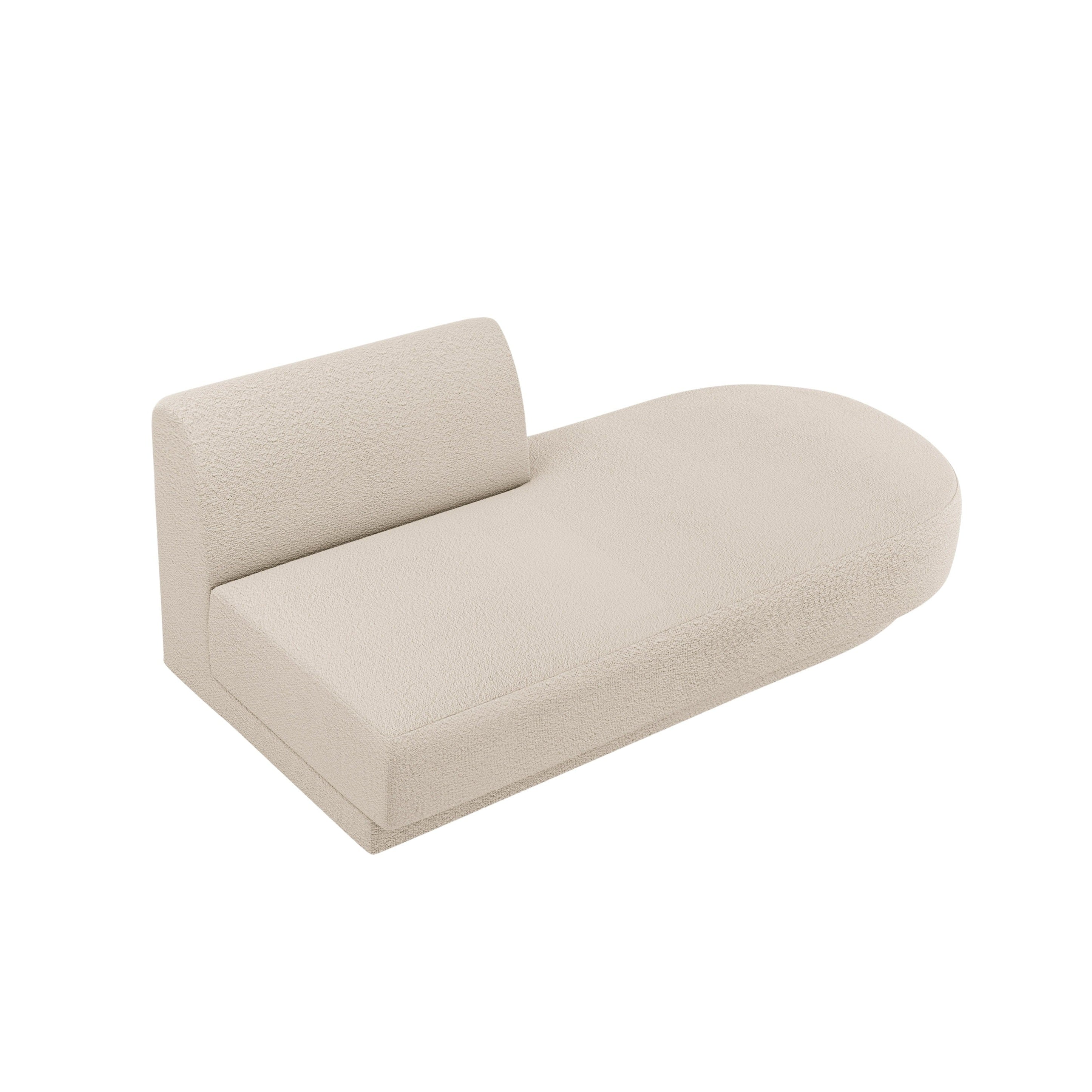 Right-facing 2-seater chaise longue MILEY beige boucle
