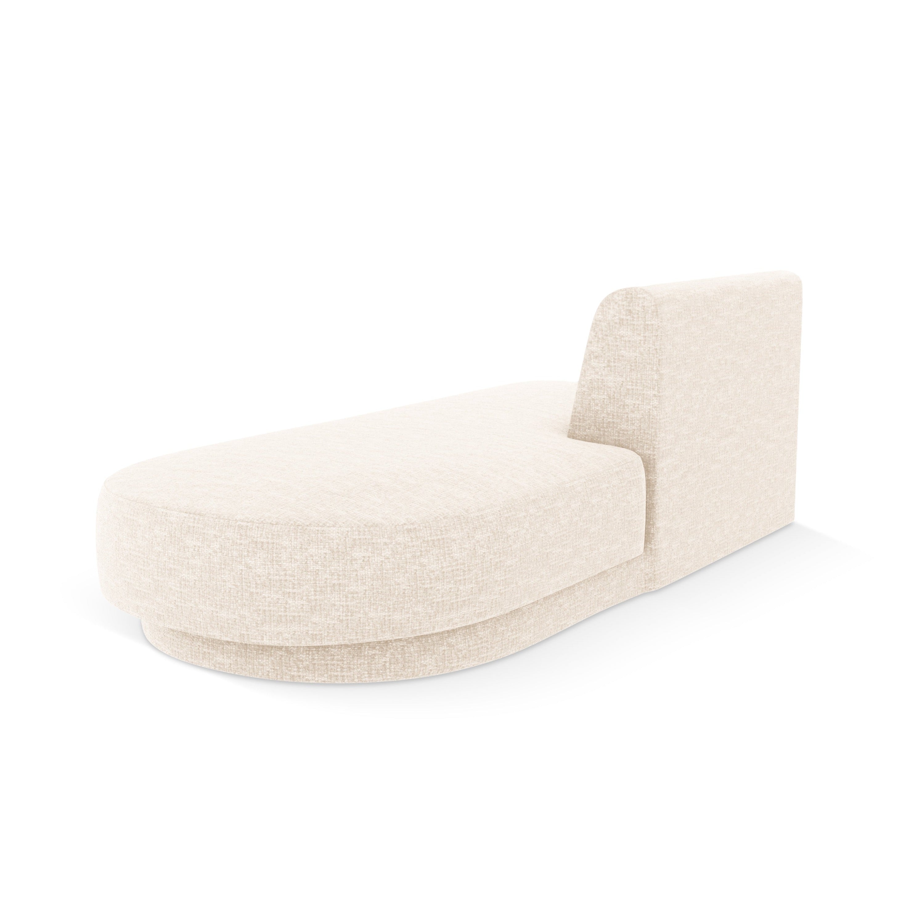 Right-facing 2-seater chaise longue MILEY beige silky chenille