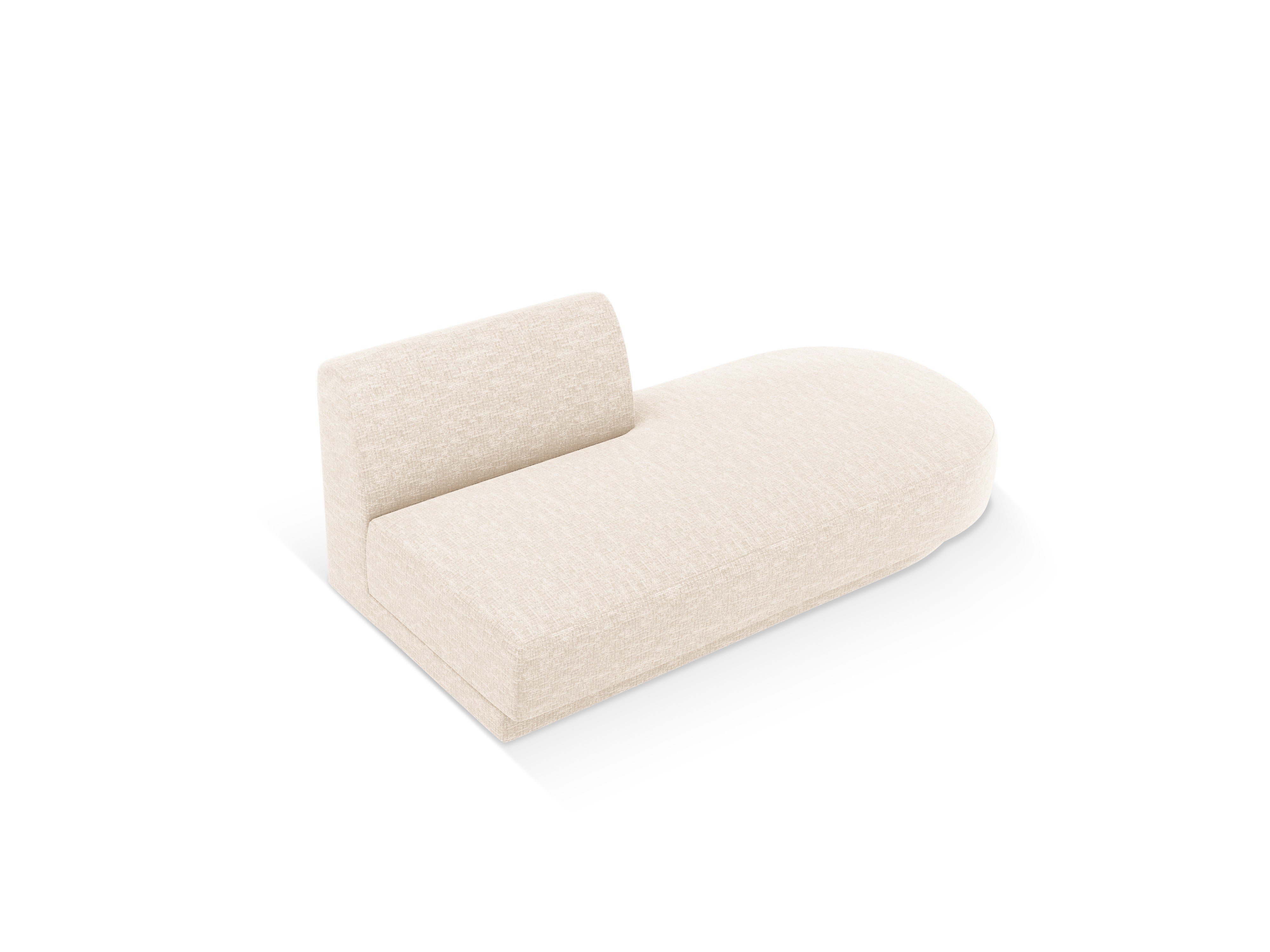 Right-facing 2-seater chaise longue MILEY beige silky chenille