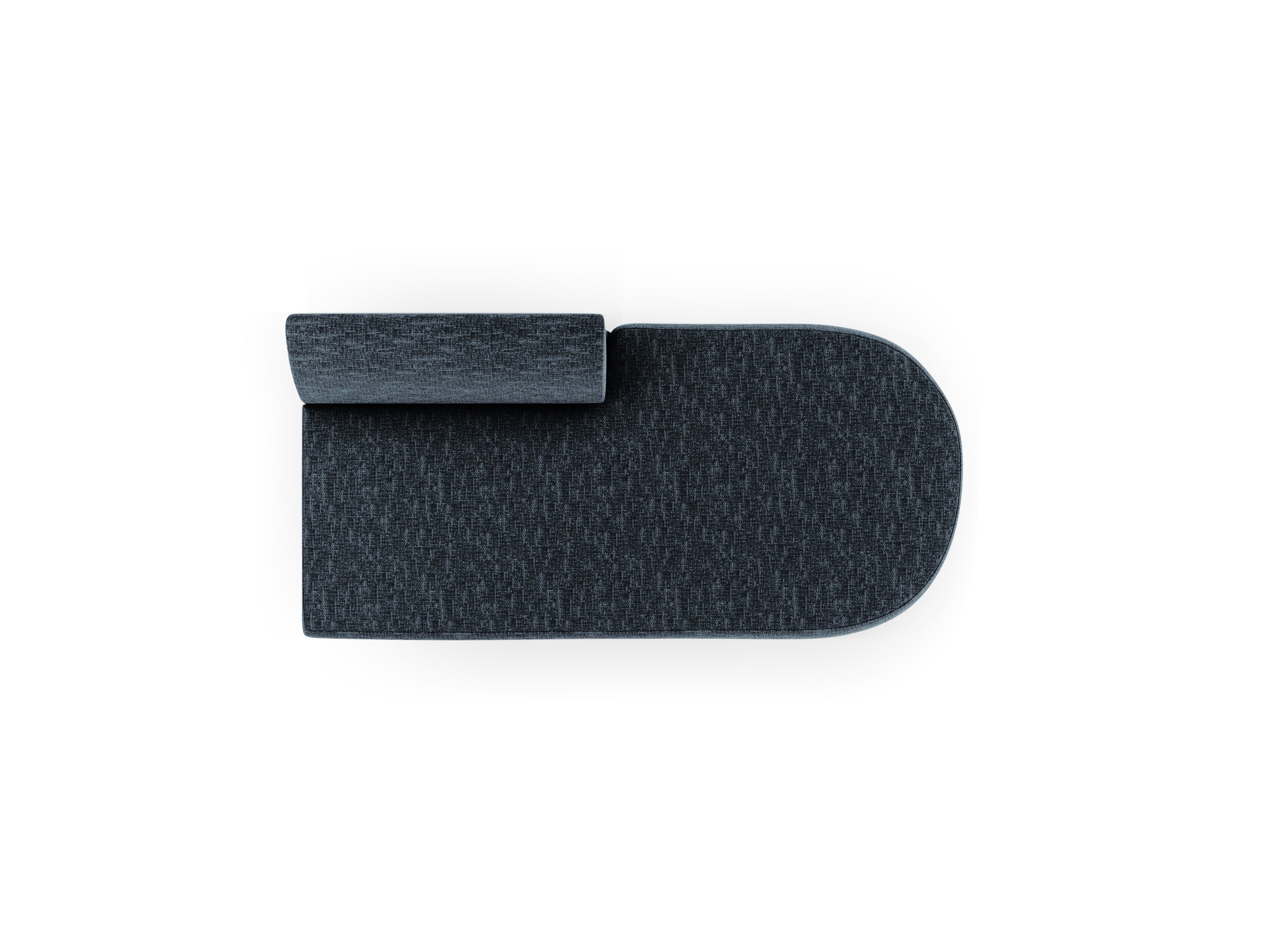 Right-facing 2-seater chaise longue MILEY royal blue silky chenille