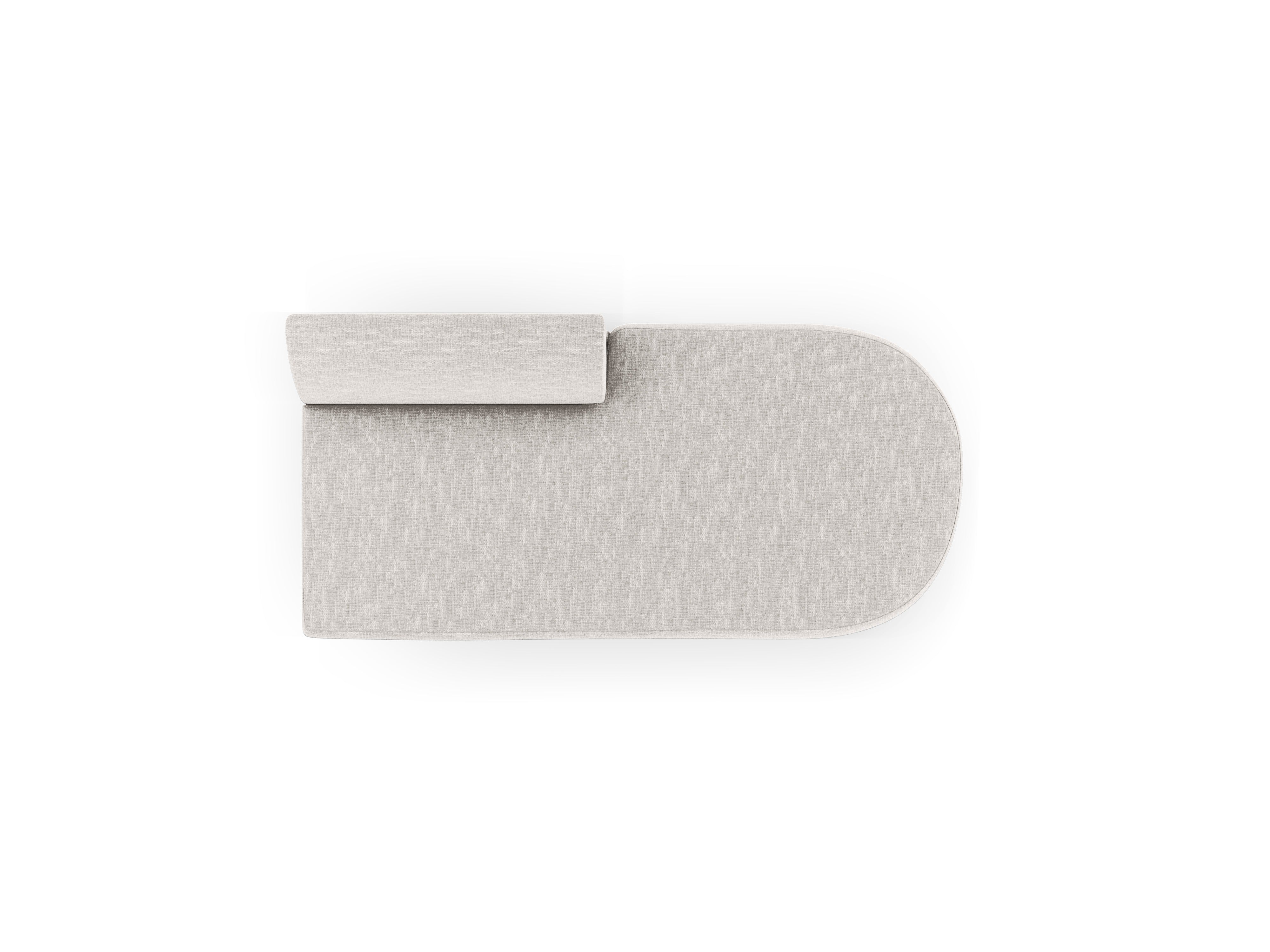 Right-facing 2-seater chaise longue MILEY light gray silky chenille