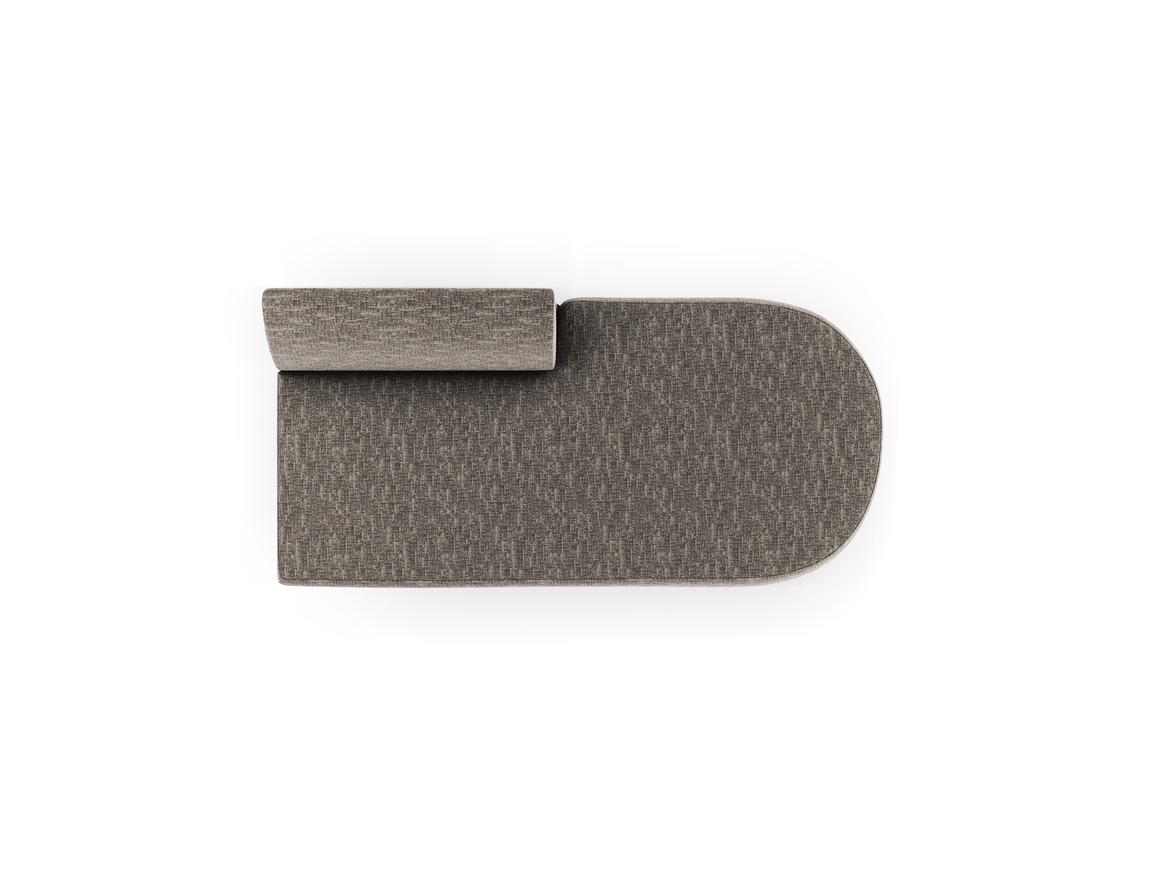 Right-facing 2-seater chaise longue MILEY gray silky chenille