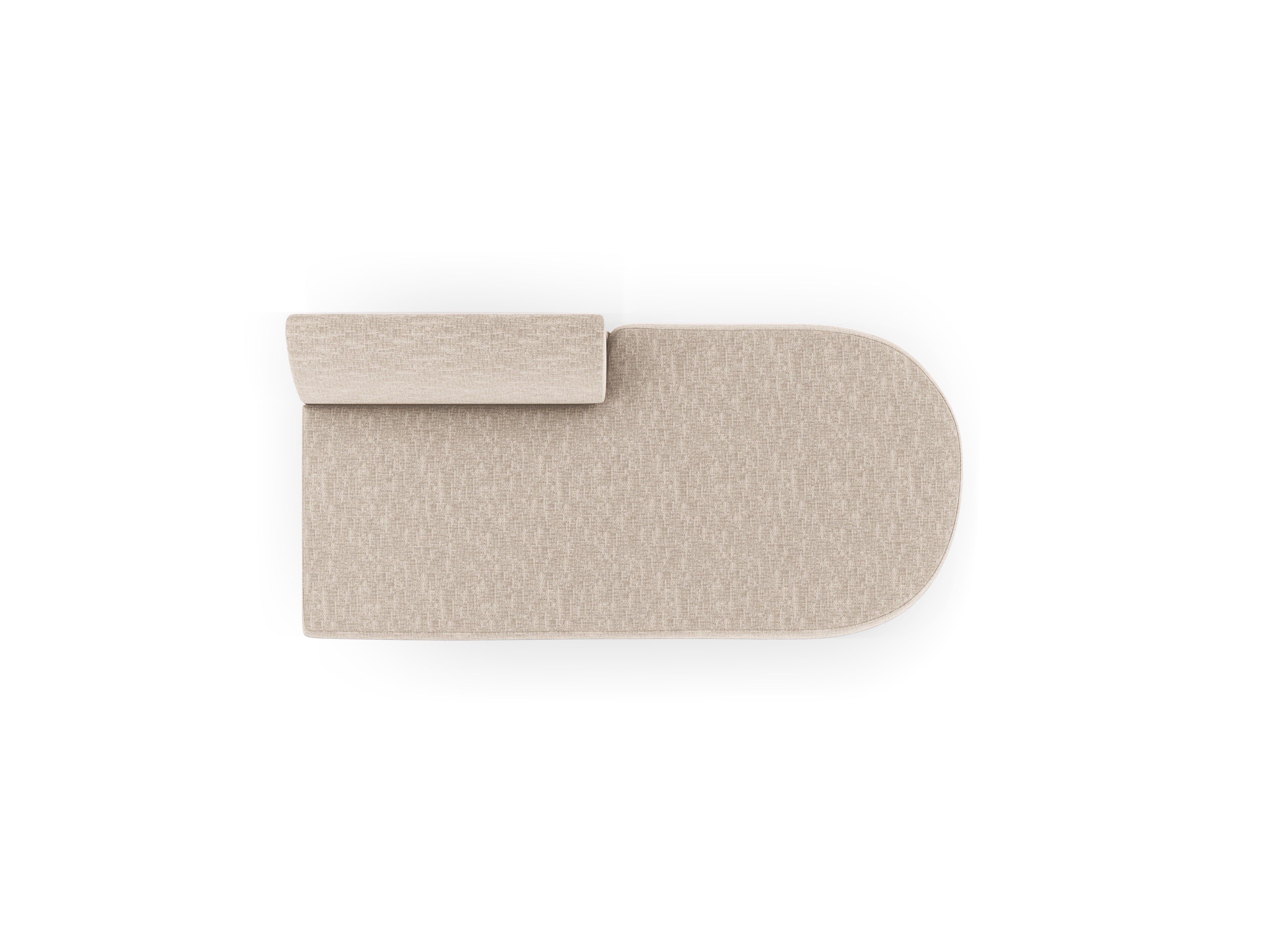 Right-facing 2-seater chaise longue MILEY beige chenille