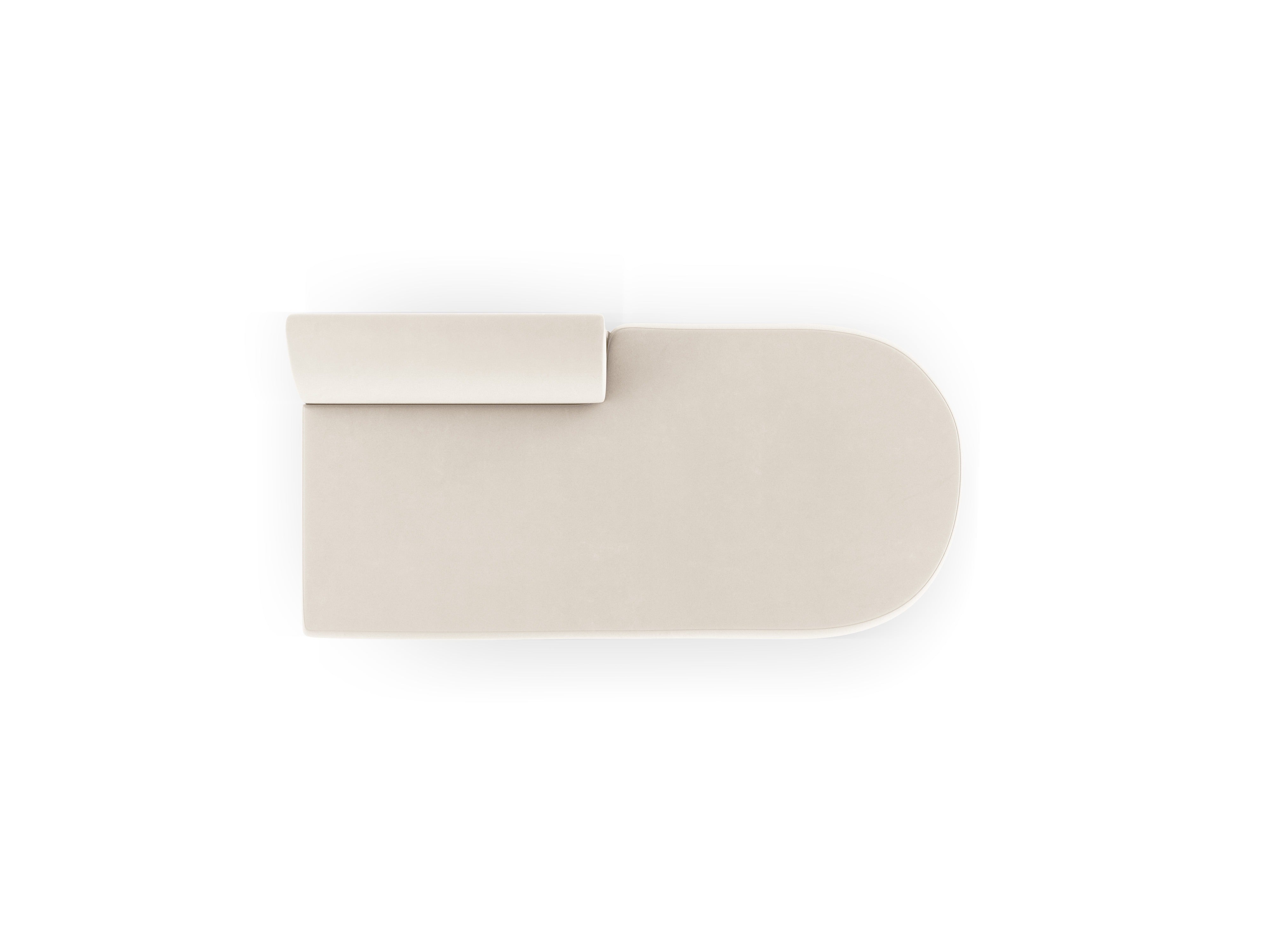 Dvojmiestny sametový pravostranný szezlong MILEY svetlo béžový