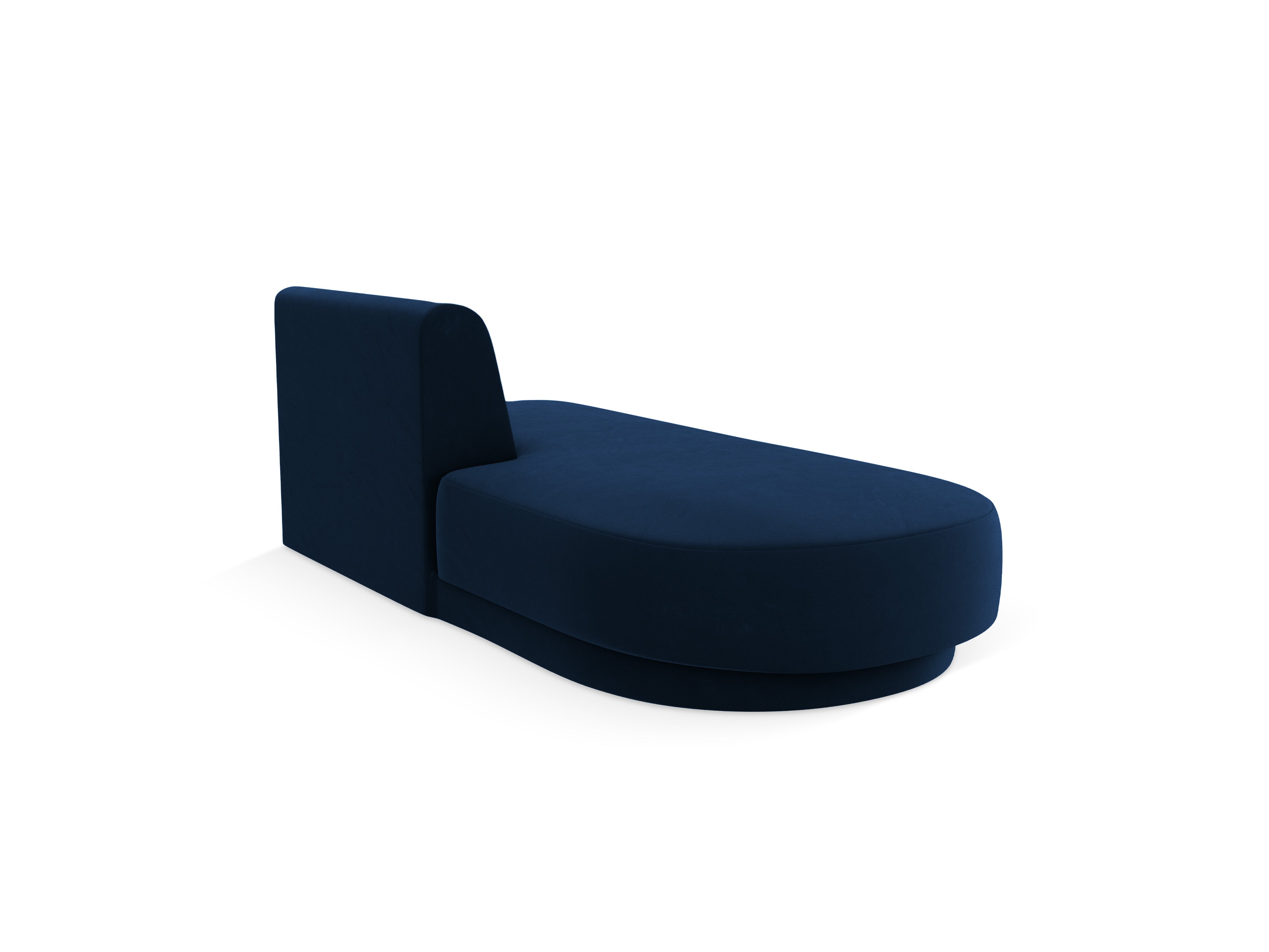 2-seater velvet left-facing chaise longue MILEY royal blue