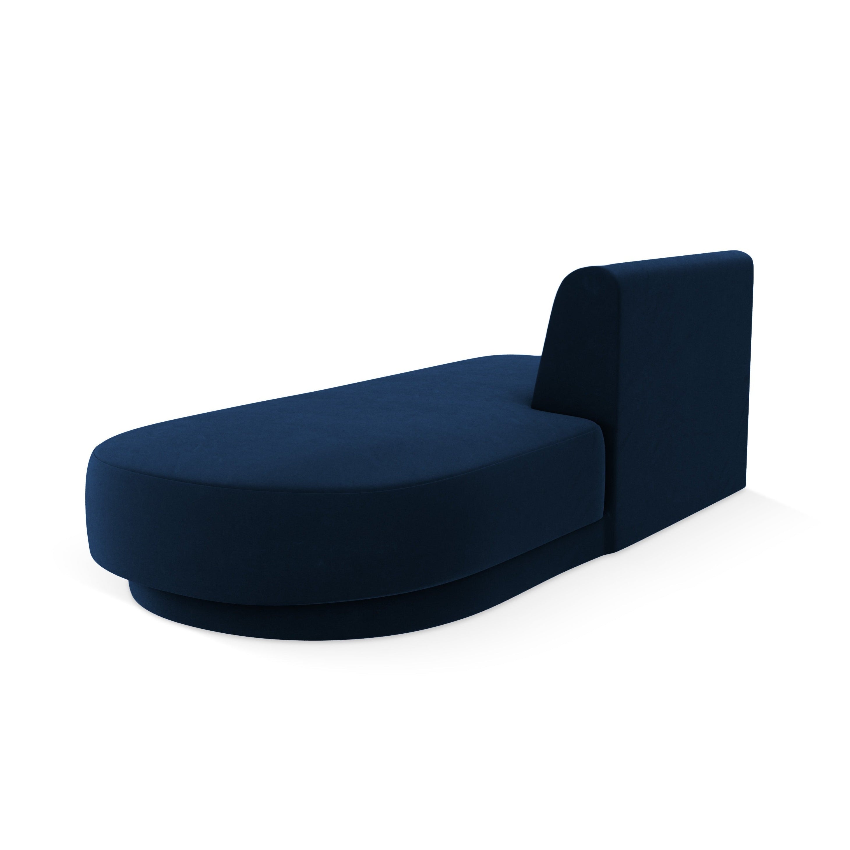 2-seater velvet right-facing chaise longue MILEY royal blue