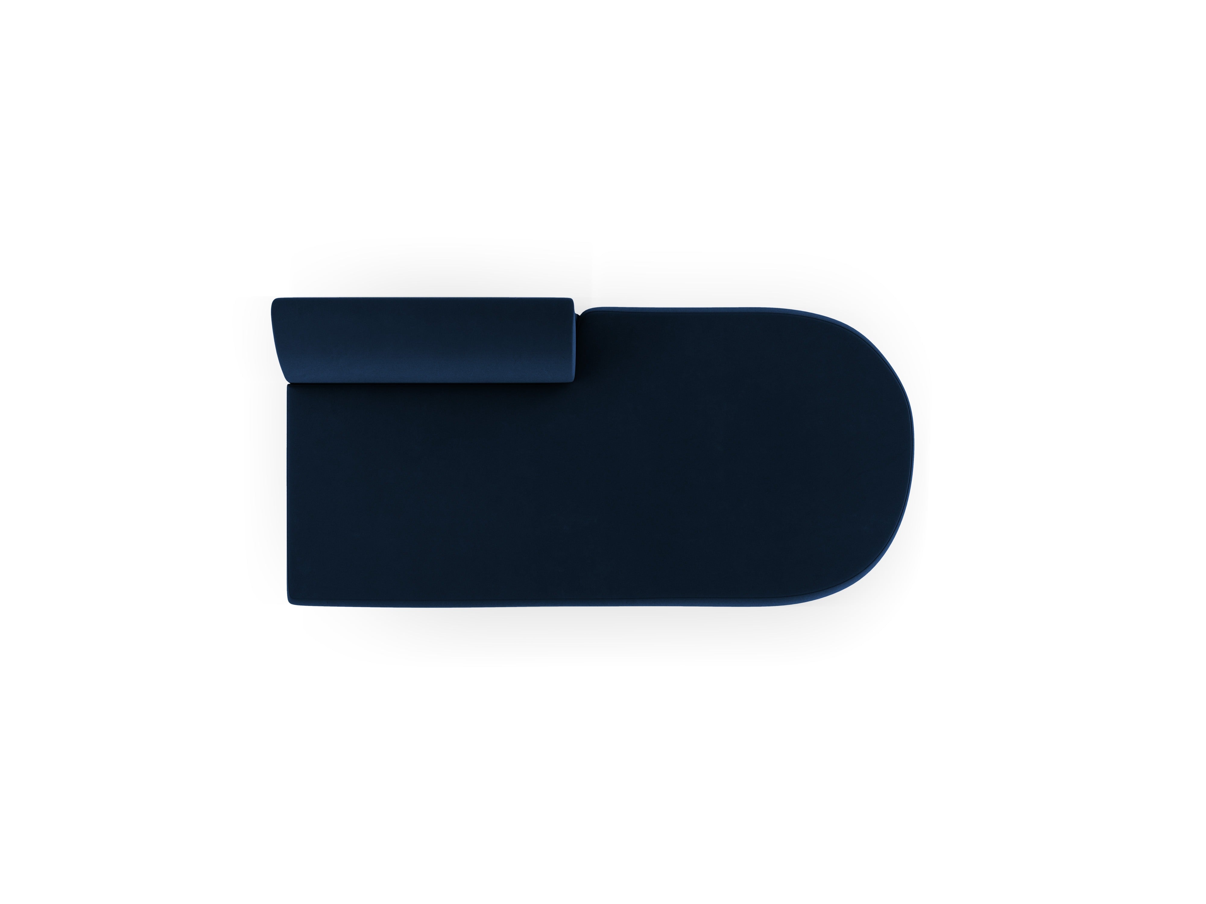 2-seater velvet right-facing chaise longue MILEY royal blue
