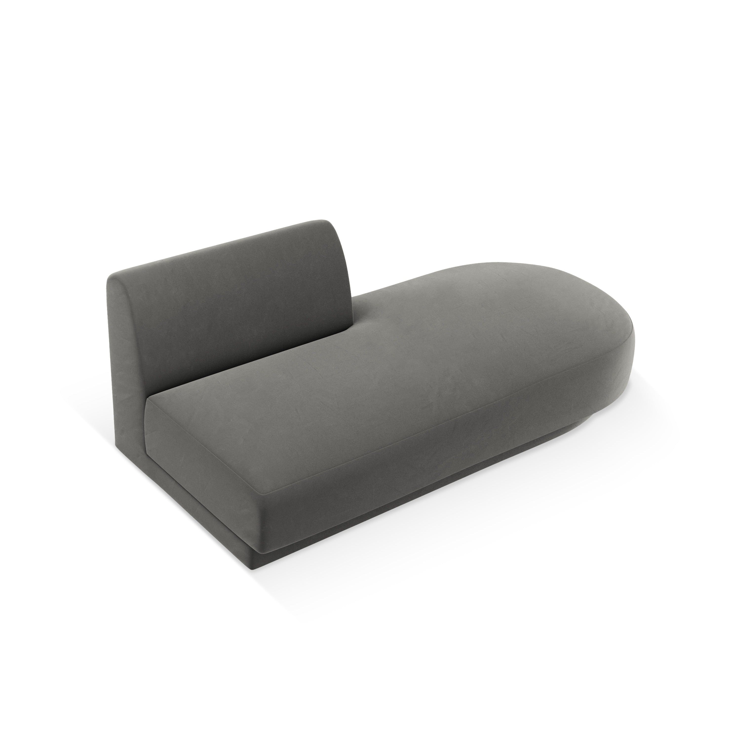 Dvojmiestny sametový pravostranný szezlong MILEY svetlosivý