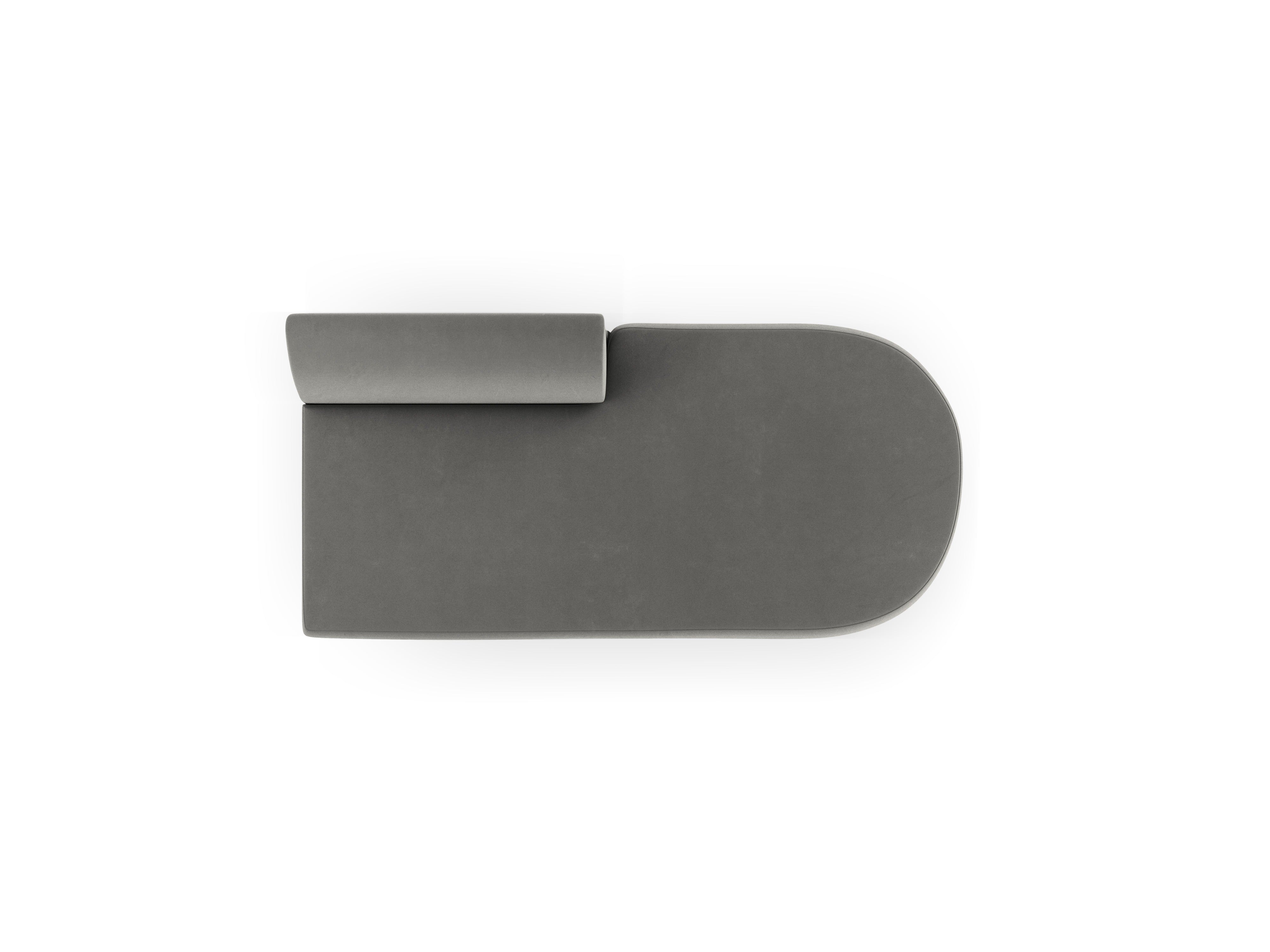 Dvojmiestny sametový pravostranný szezlong MILEY svetlosivý