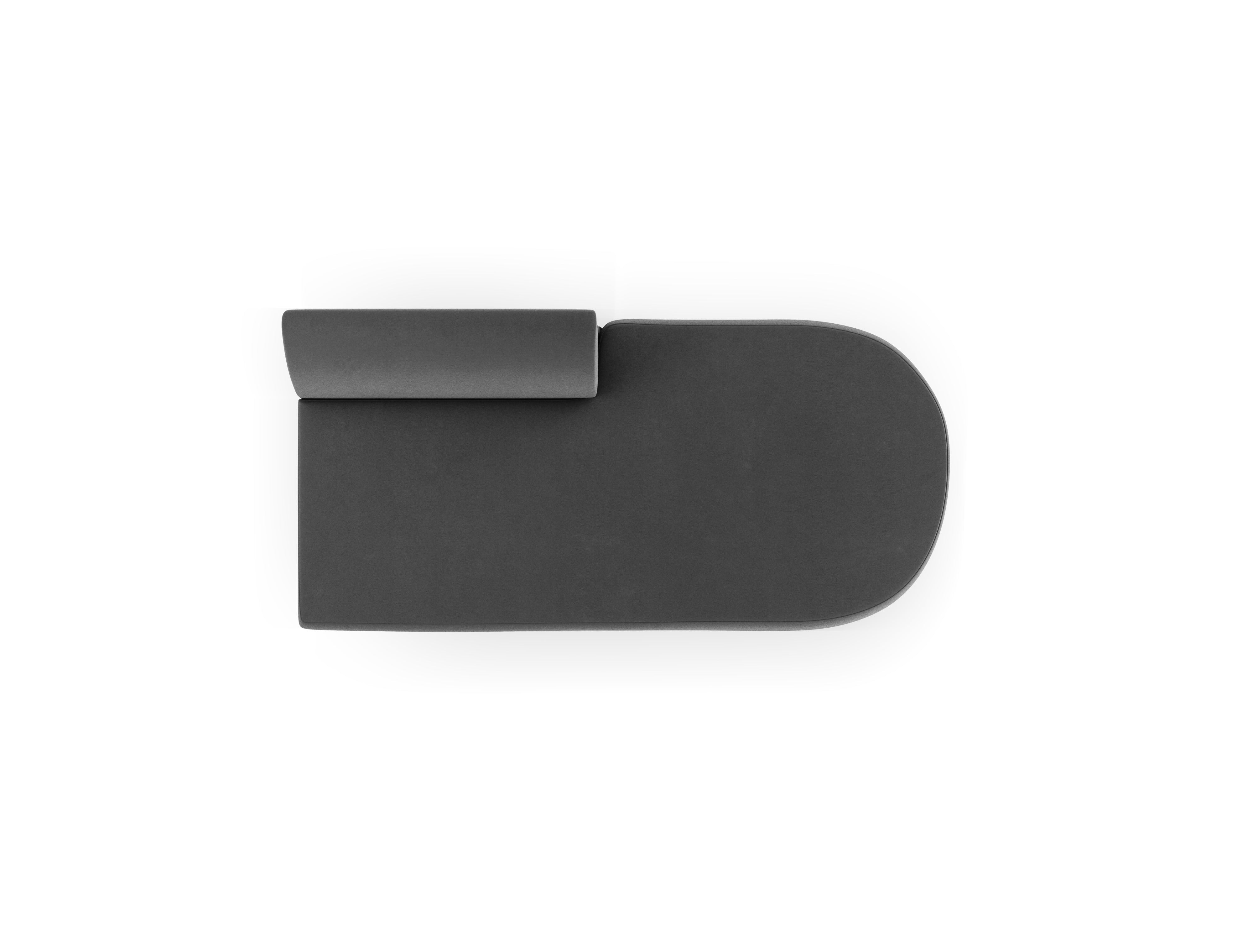 Szezlong 2-osobový zamatový pravostranný MILEY šedý