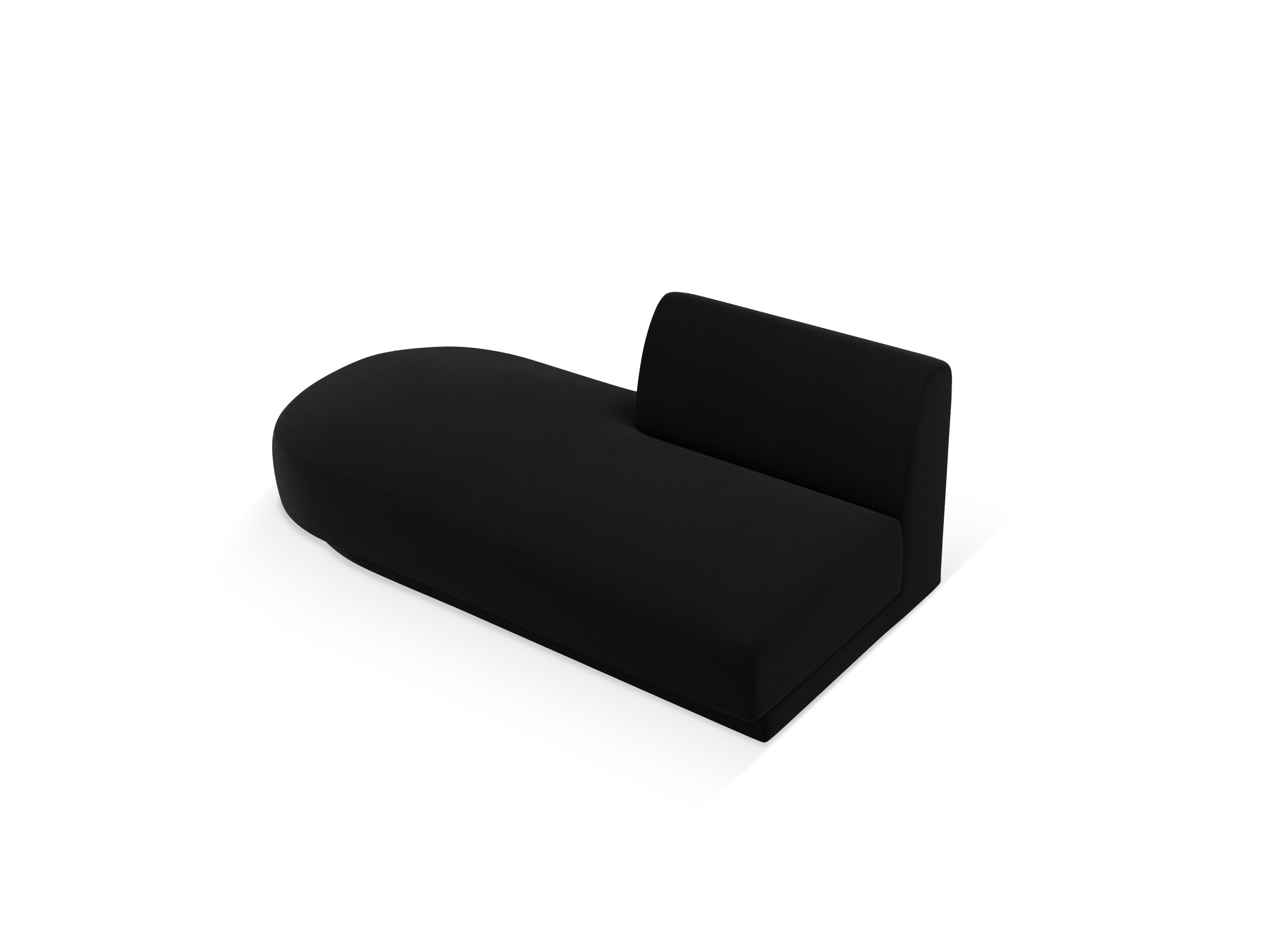 2-seater velvet left-facing chaise longue MILEY black