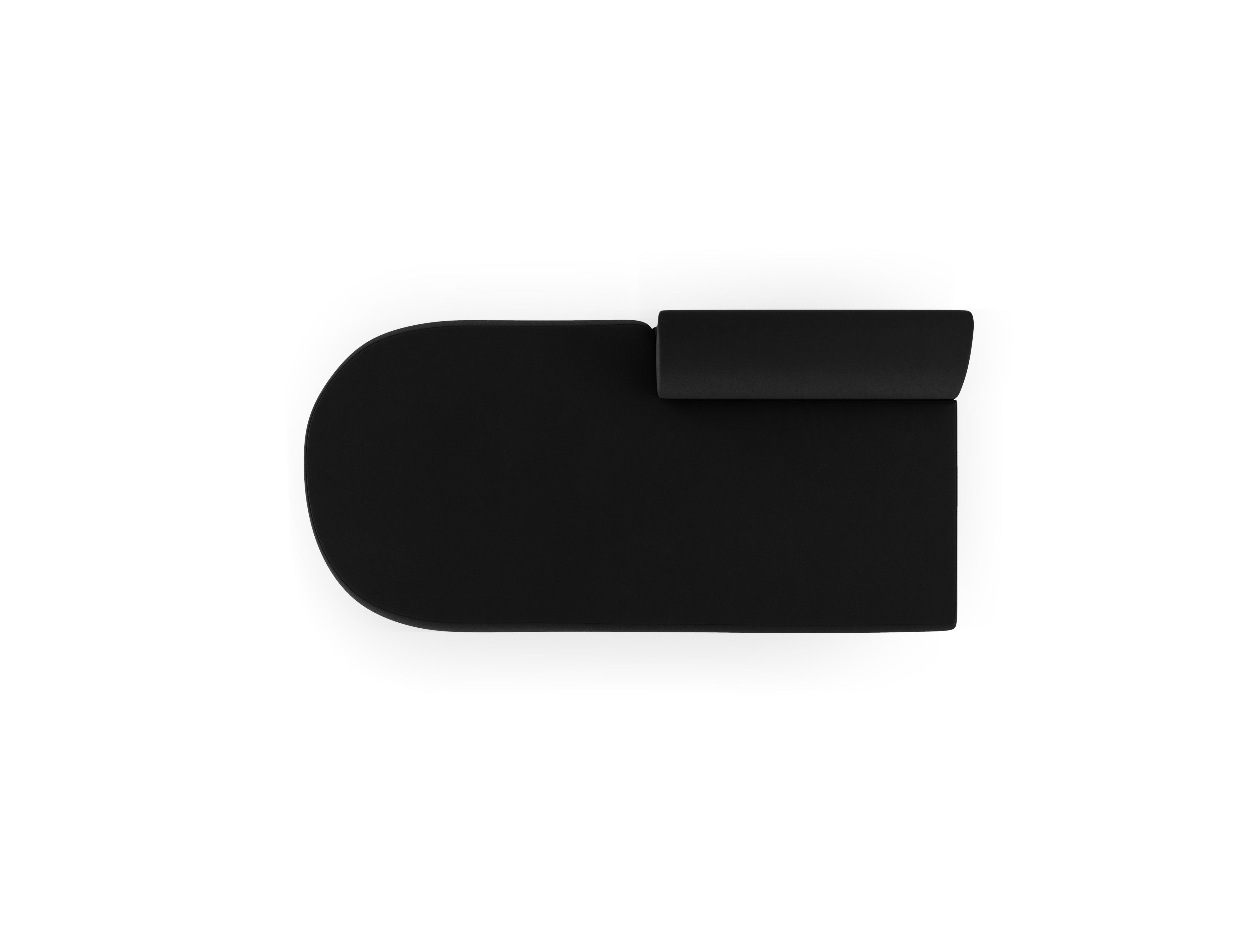 2-seater velvet left-facing chaise longue MILEY black